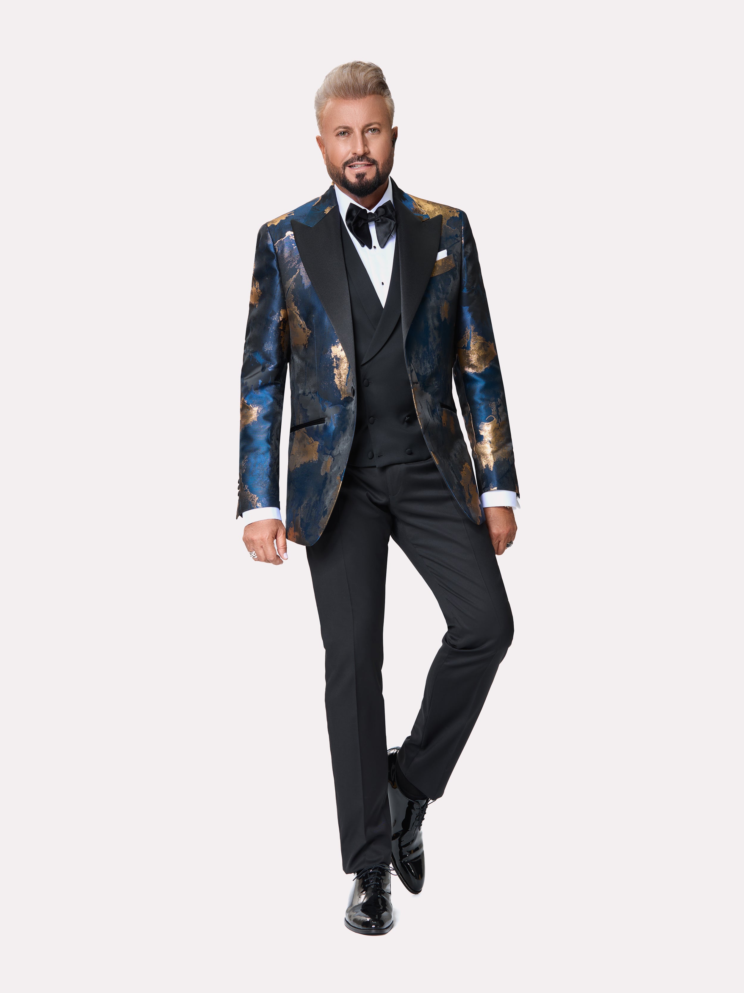 Sacou smoking made to measure bleumarin din material reciclat