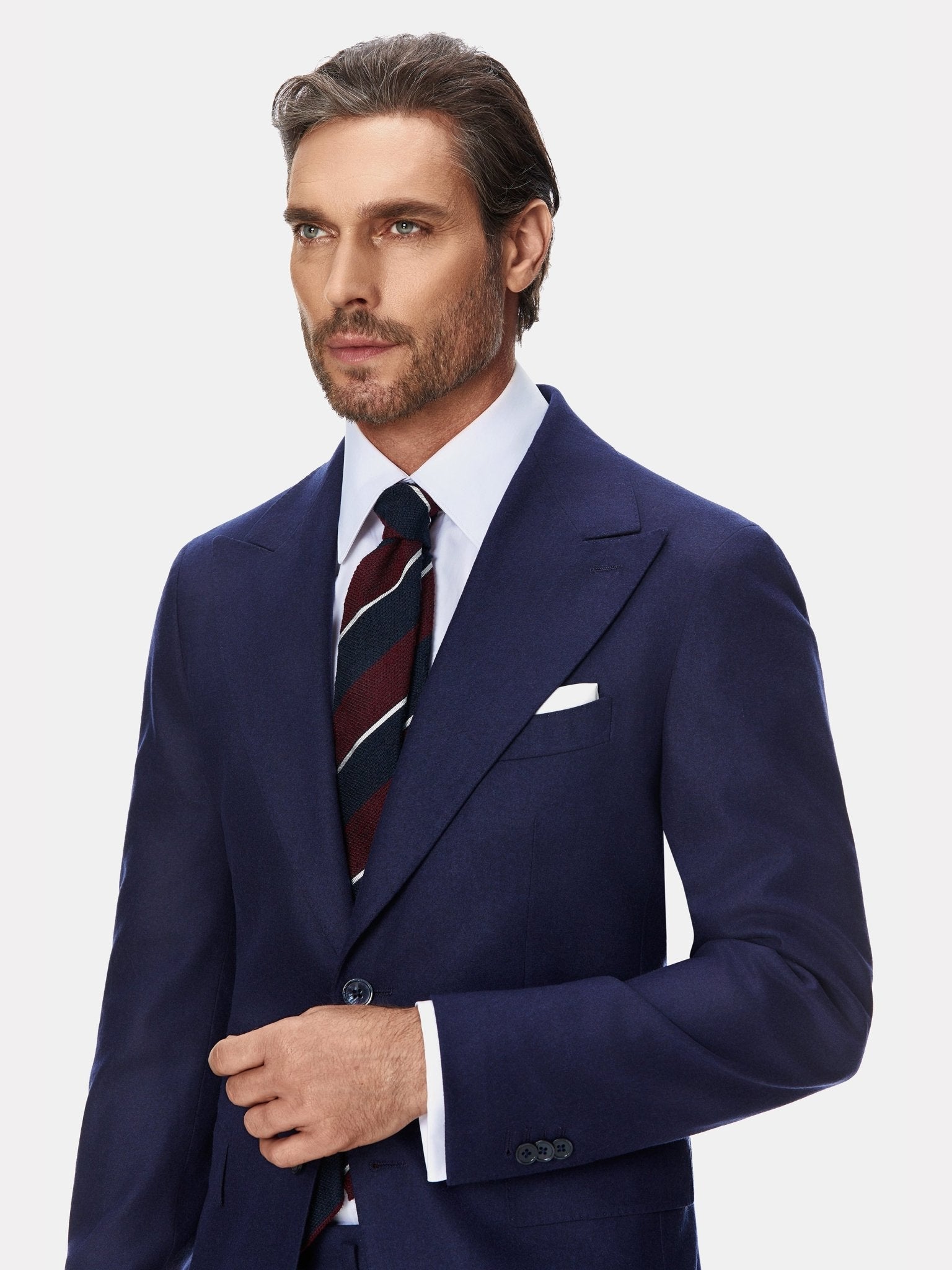 Costum tesatura TG di Fabio, flanel navy - Viggo