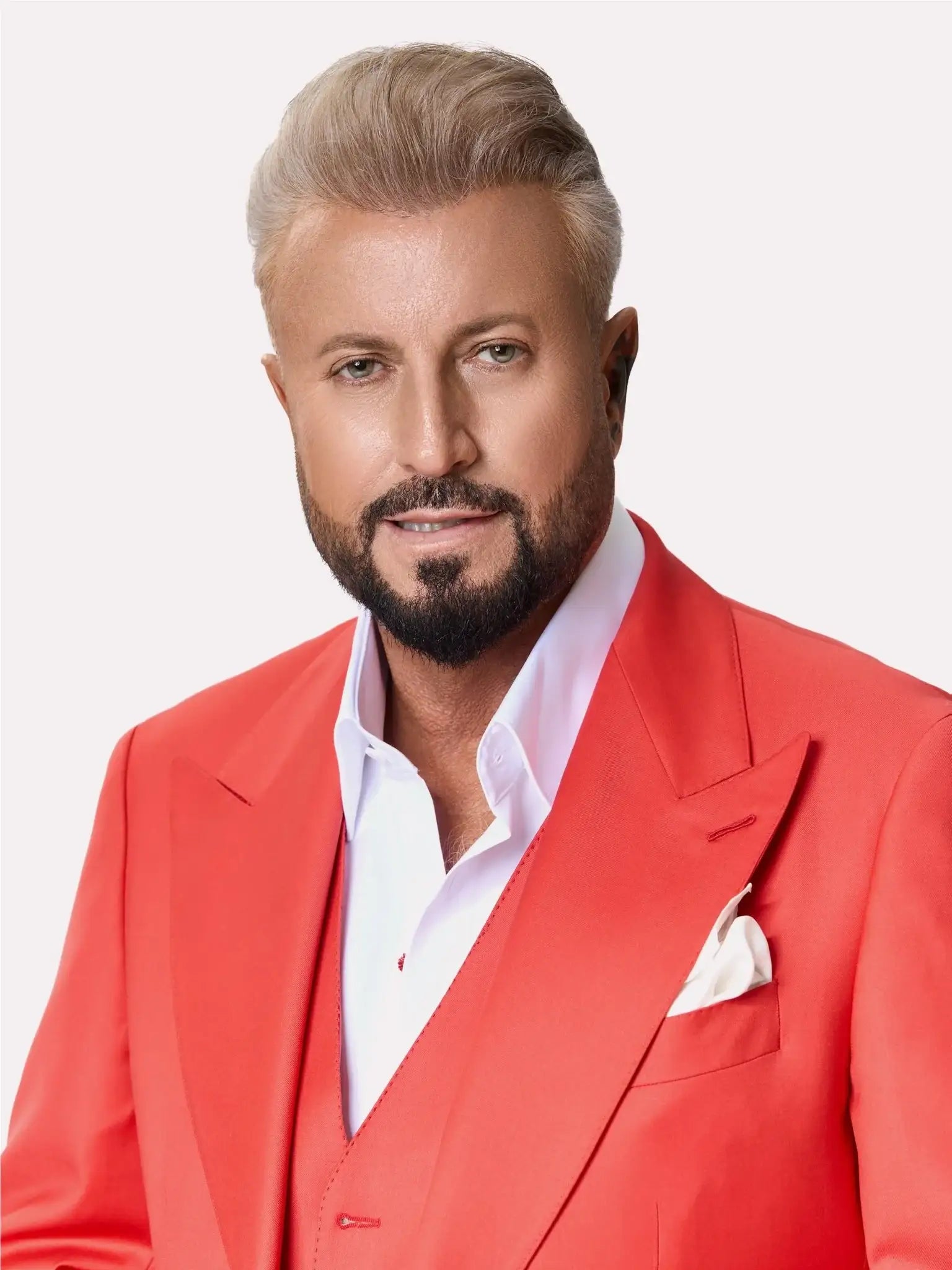 Coral Loro Piana fabric suit