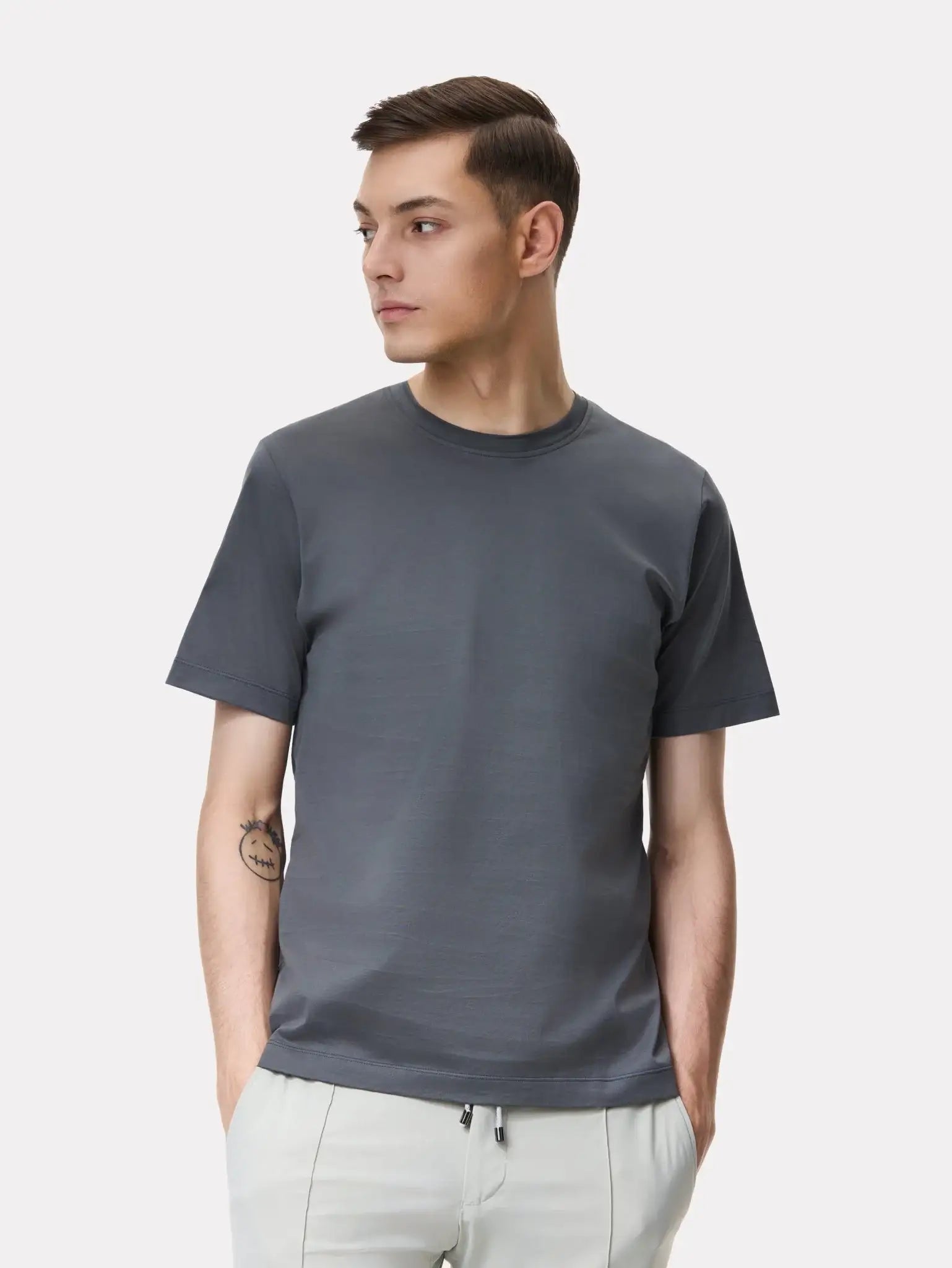 Tricou gri inchis din bumbac Filoscozia®