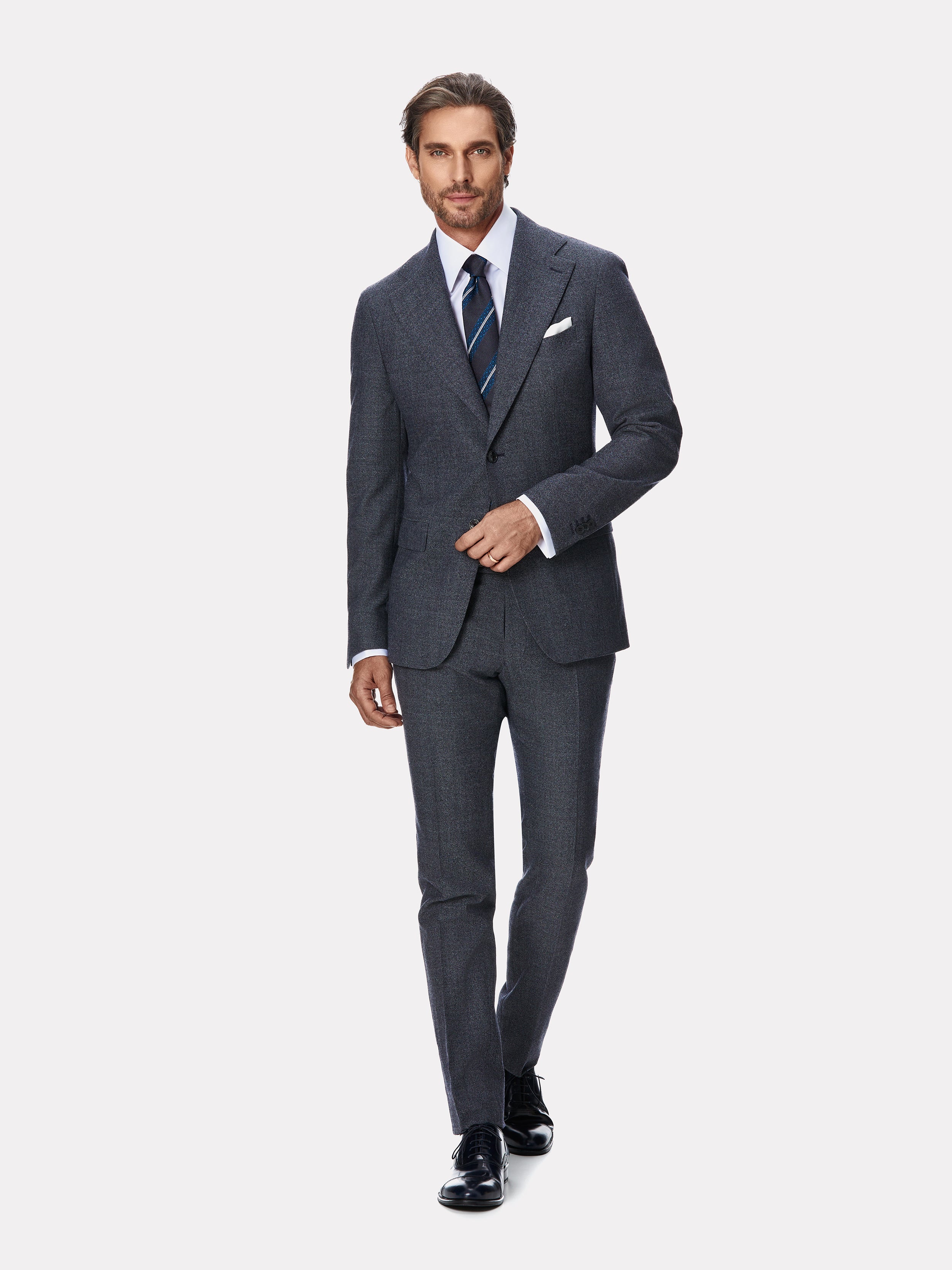 Costum tesatura Loro Piana, flanel texturat