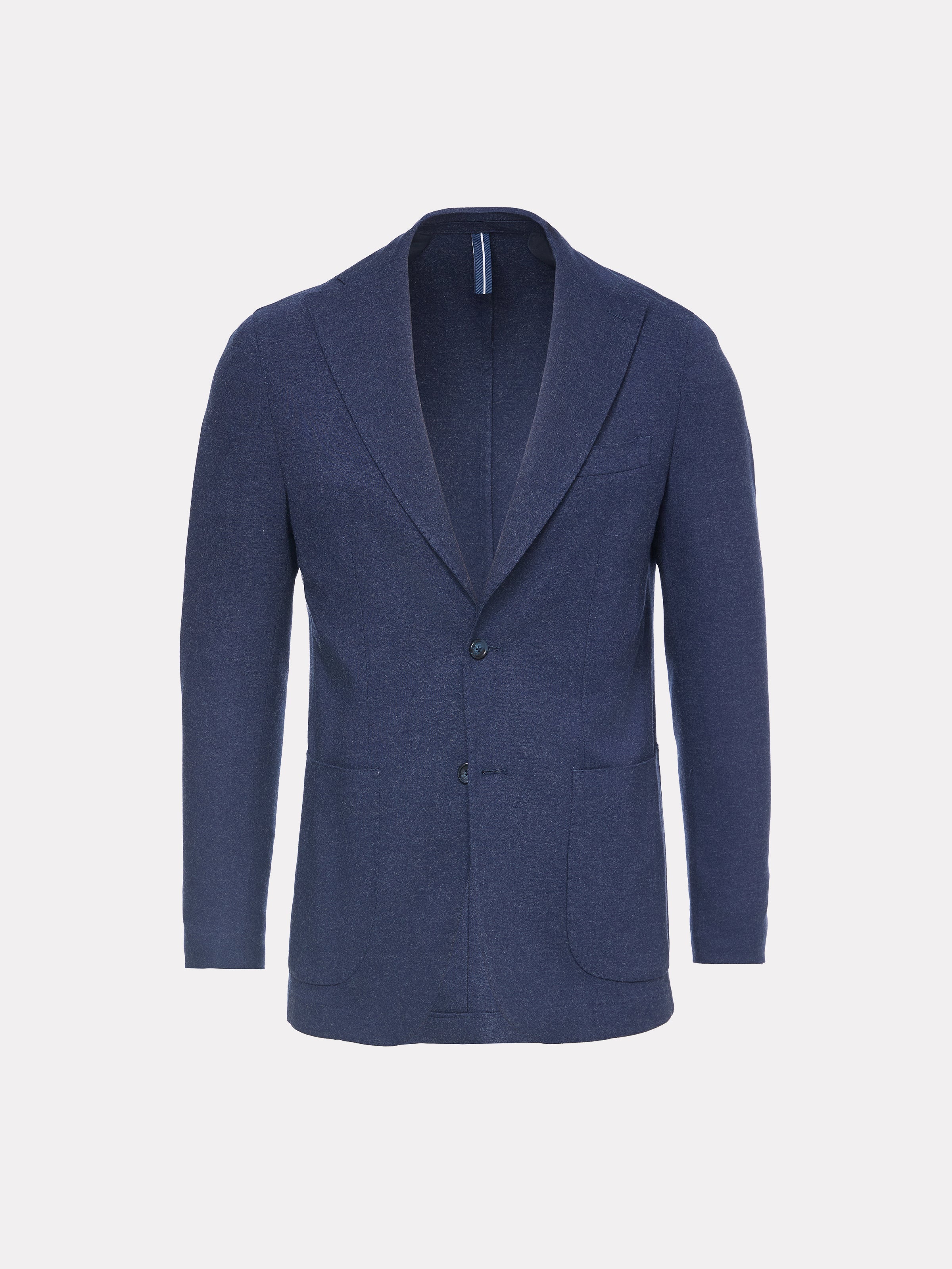 Costum slim fit navy cu rever decupat