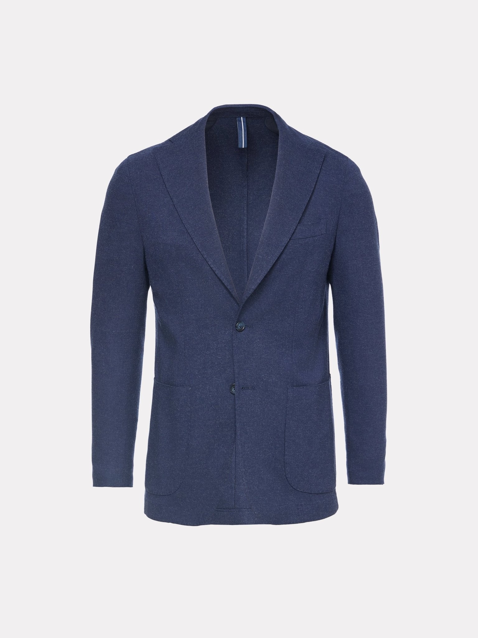 Costum slim fit navy cu rever decupat - Viggo