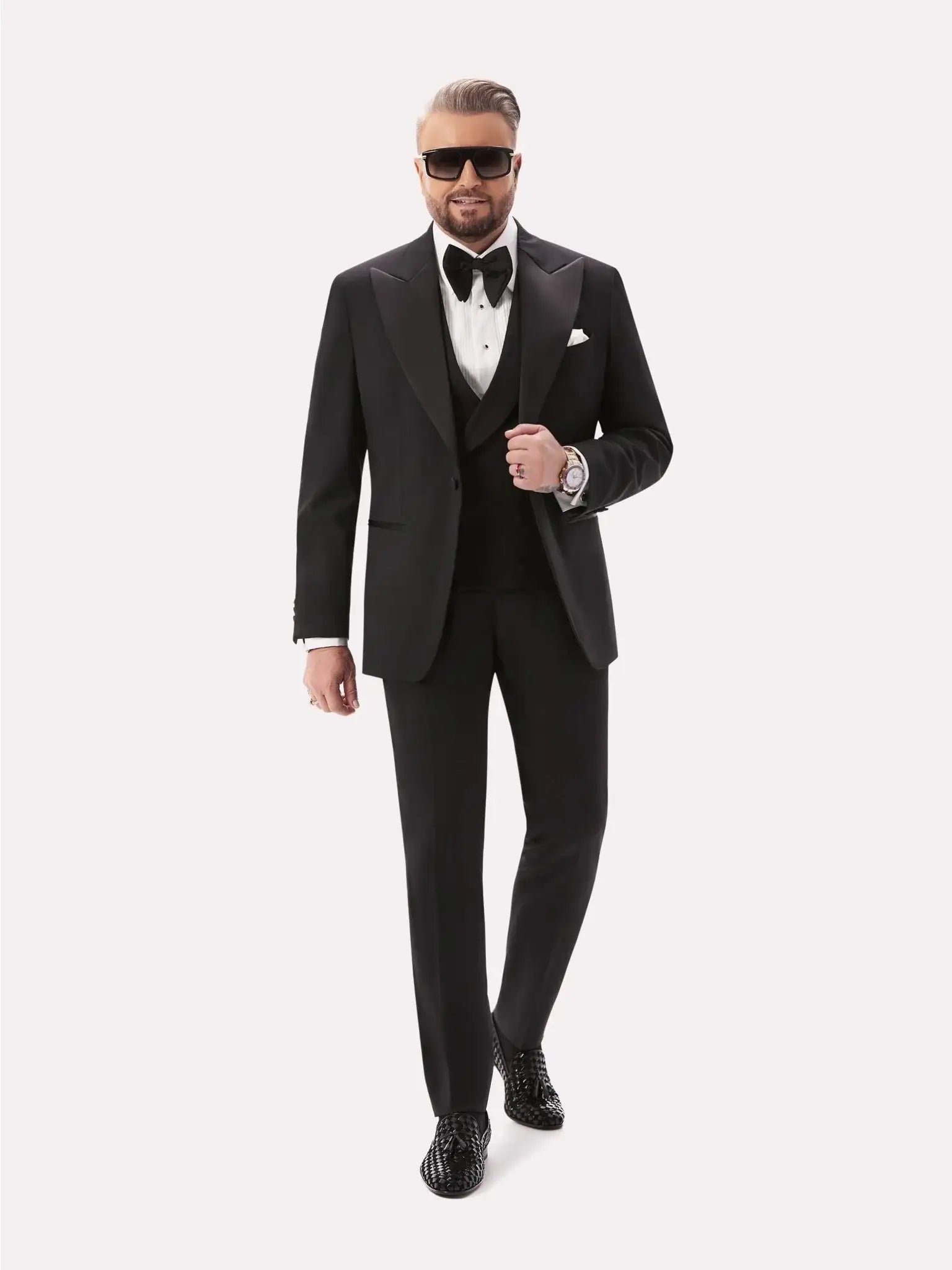 Plain black tuxedo jacket