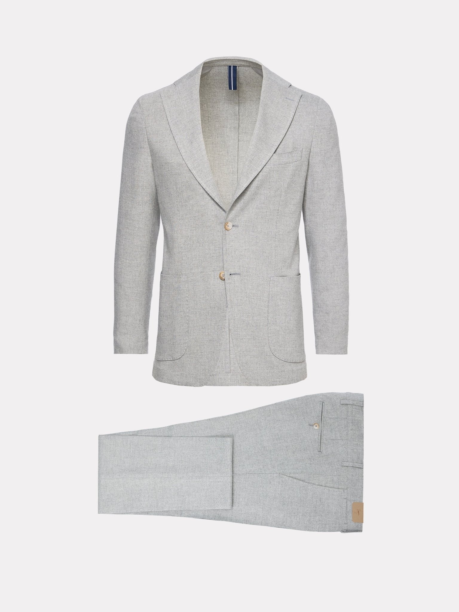 Costum slim fit gri cu rever decupat - Viggo