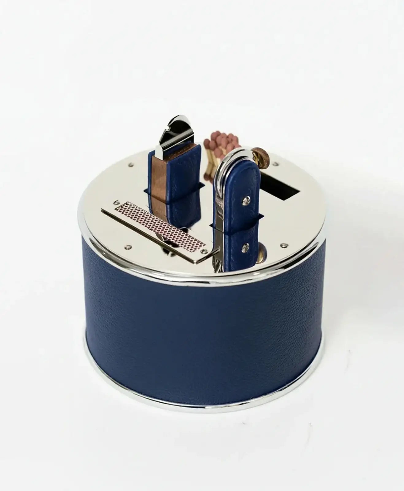 Set suport piele albastra pentru trabucuri