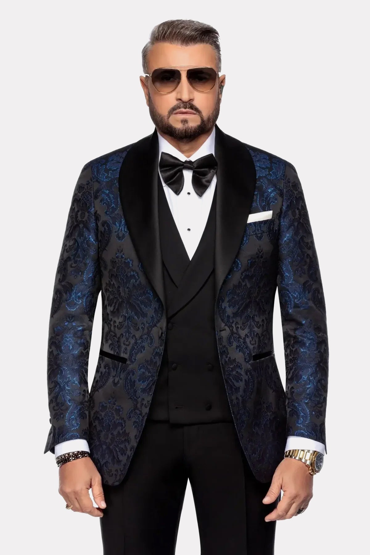 Sacou smoking navy micro design
