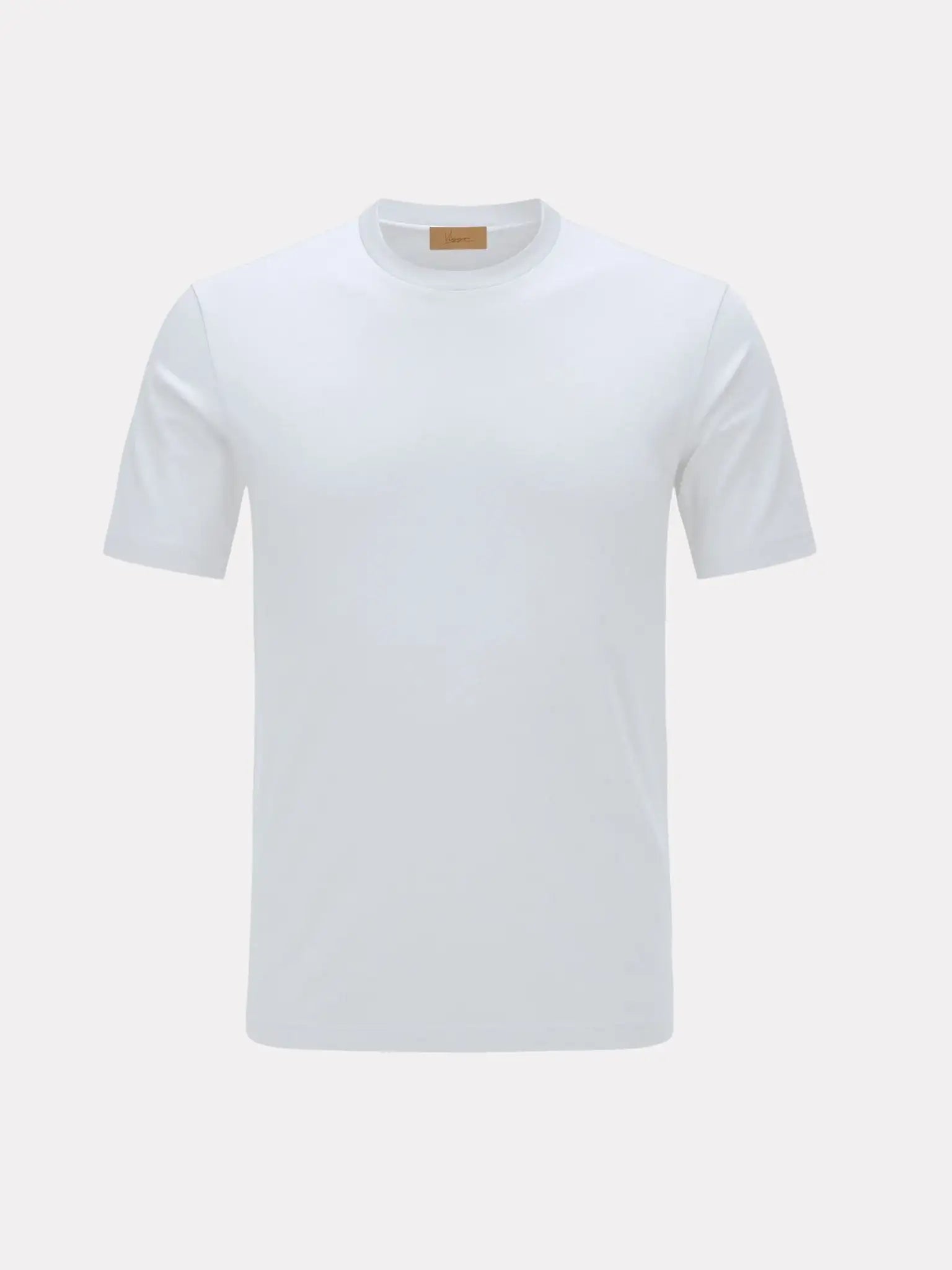 Tricou alb Selected Pima Cotton cu guler lat