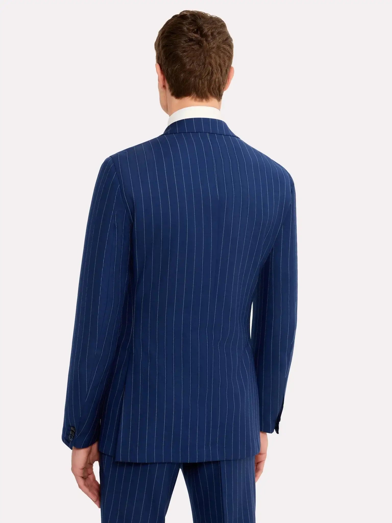 Loro Piana fabric suit, blue, double-breasted