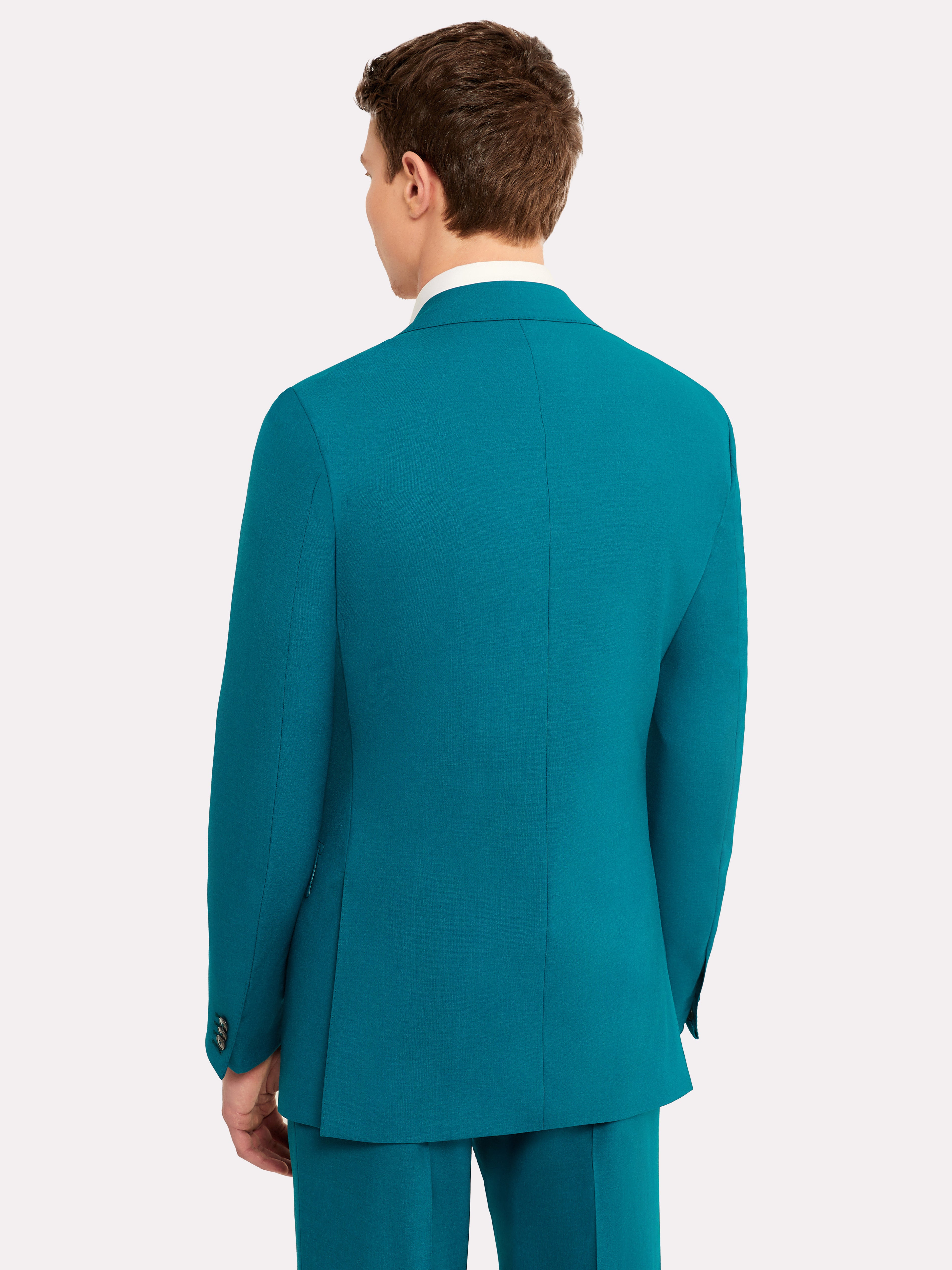 Costum tesatura Vitale Barberis, aquamarin din lana si matase