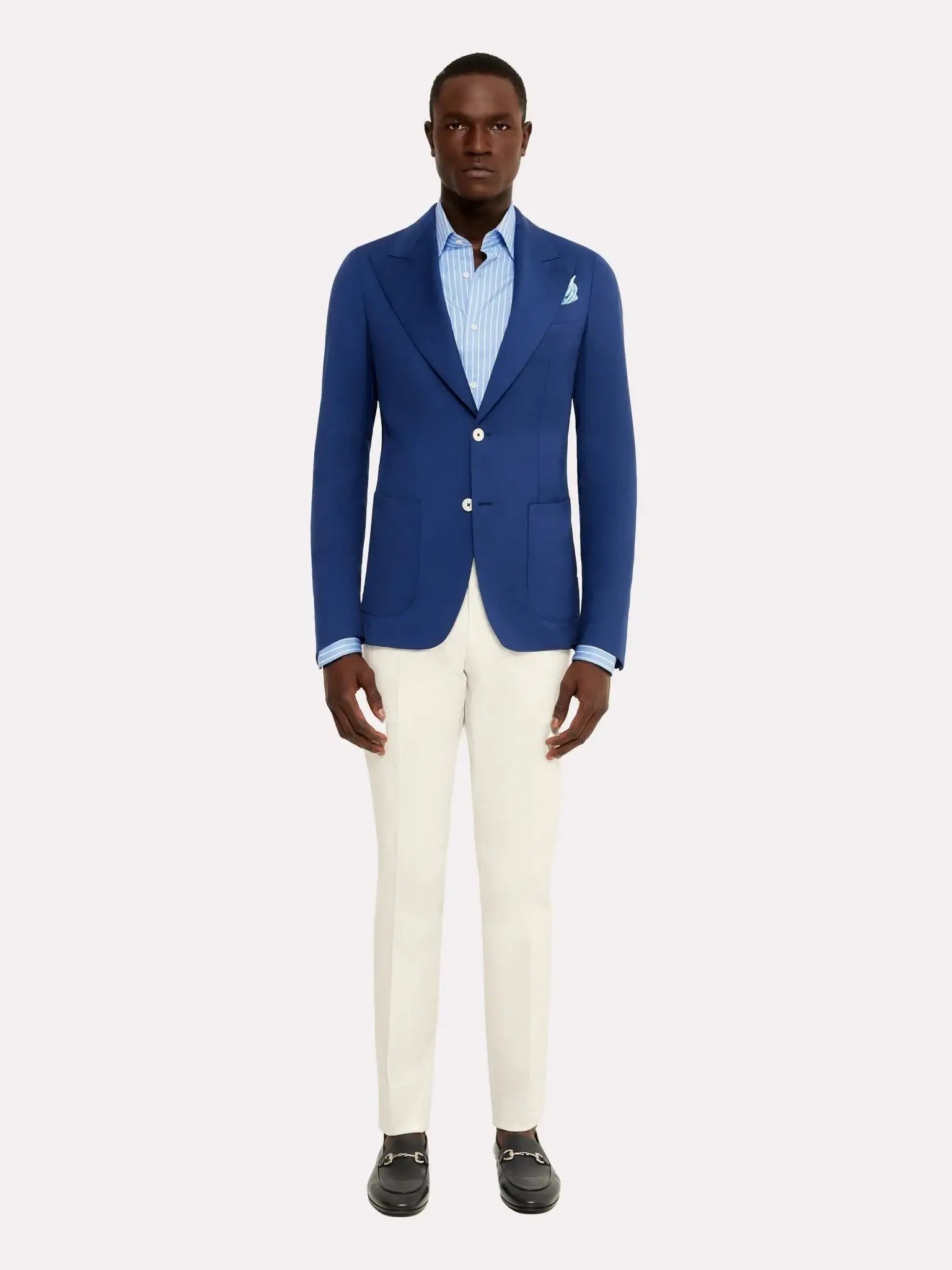 Piacenza fabric jacket, blue wool