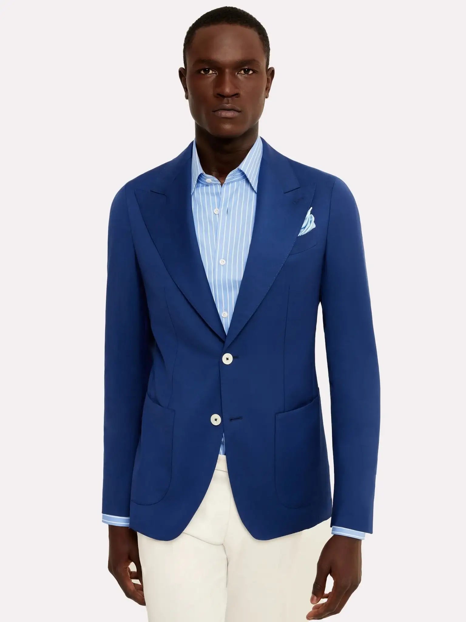 Piacenza fabric jacket, blue wool