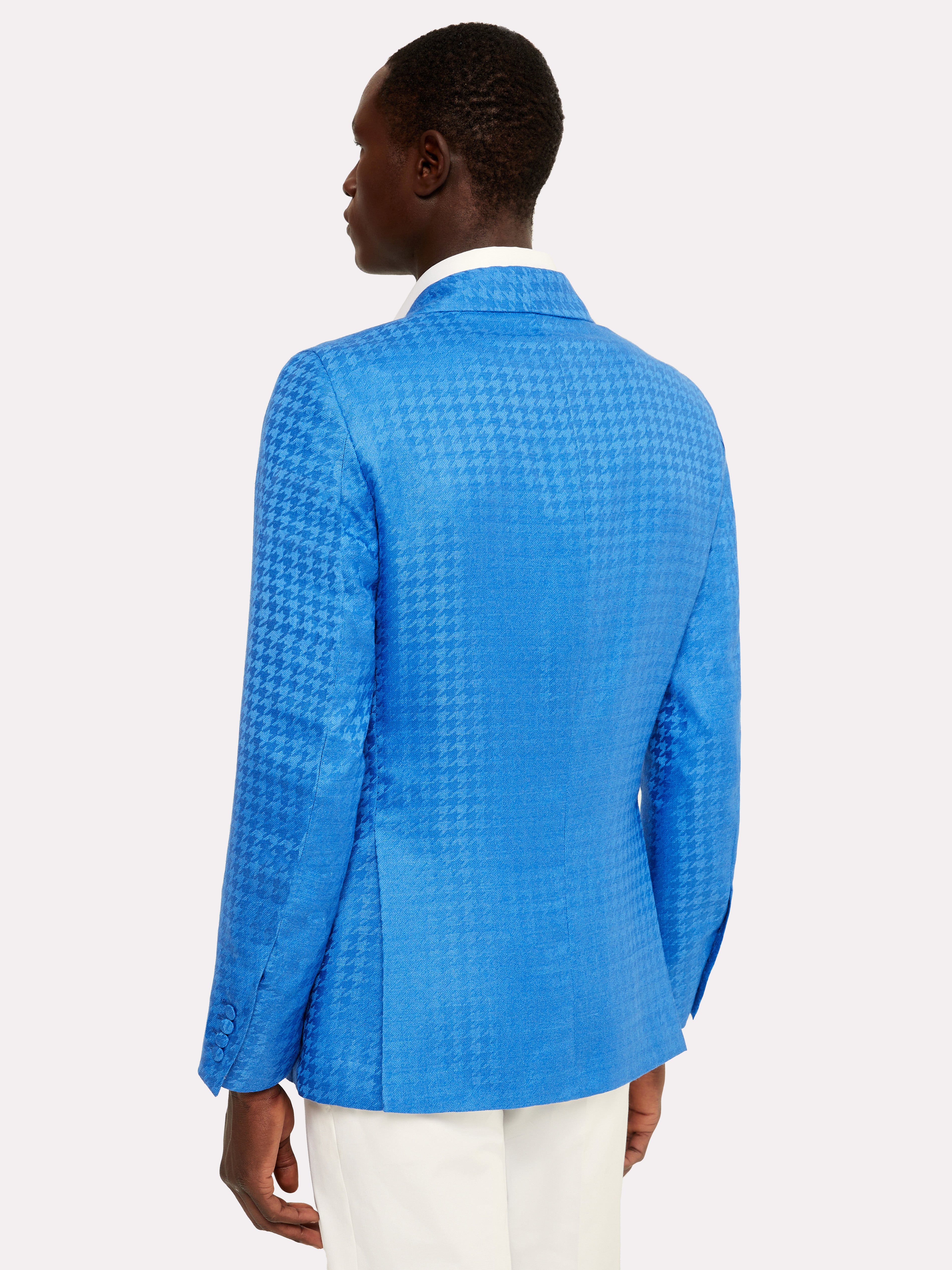 Cashmere and silk tuxedo jacket, Piacenza fabric, blue