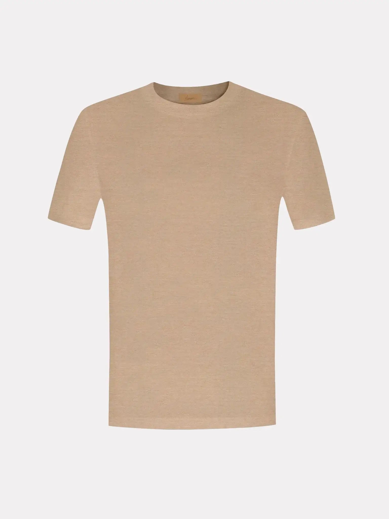 Tricou bej matase & bumbac Selected Pima