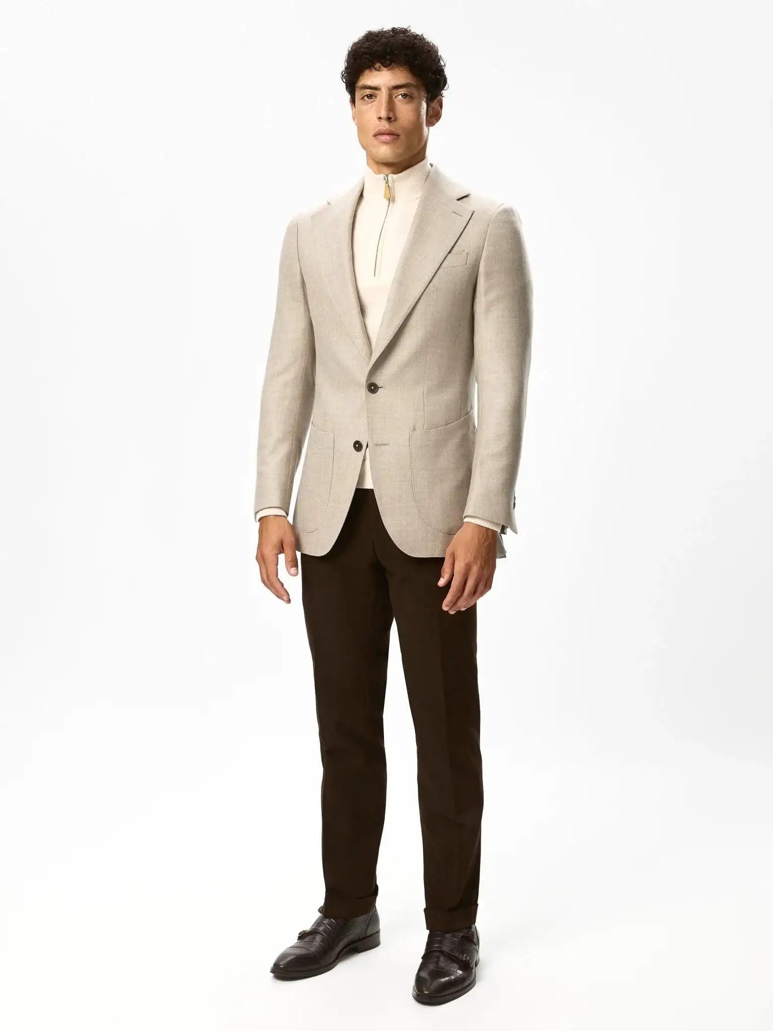 Beige jacket Vitale Barberis Canonico fabric