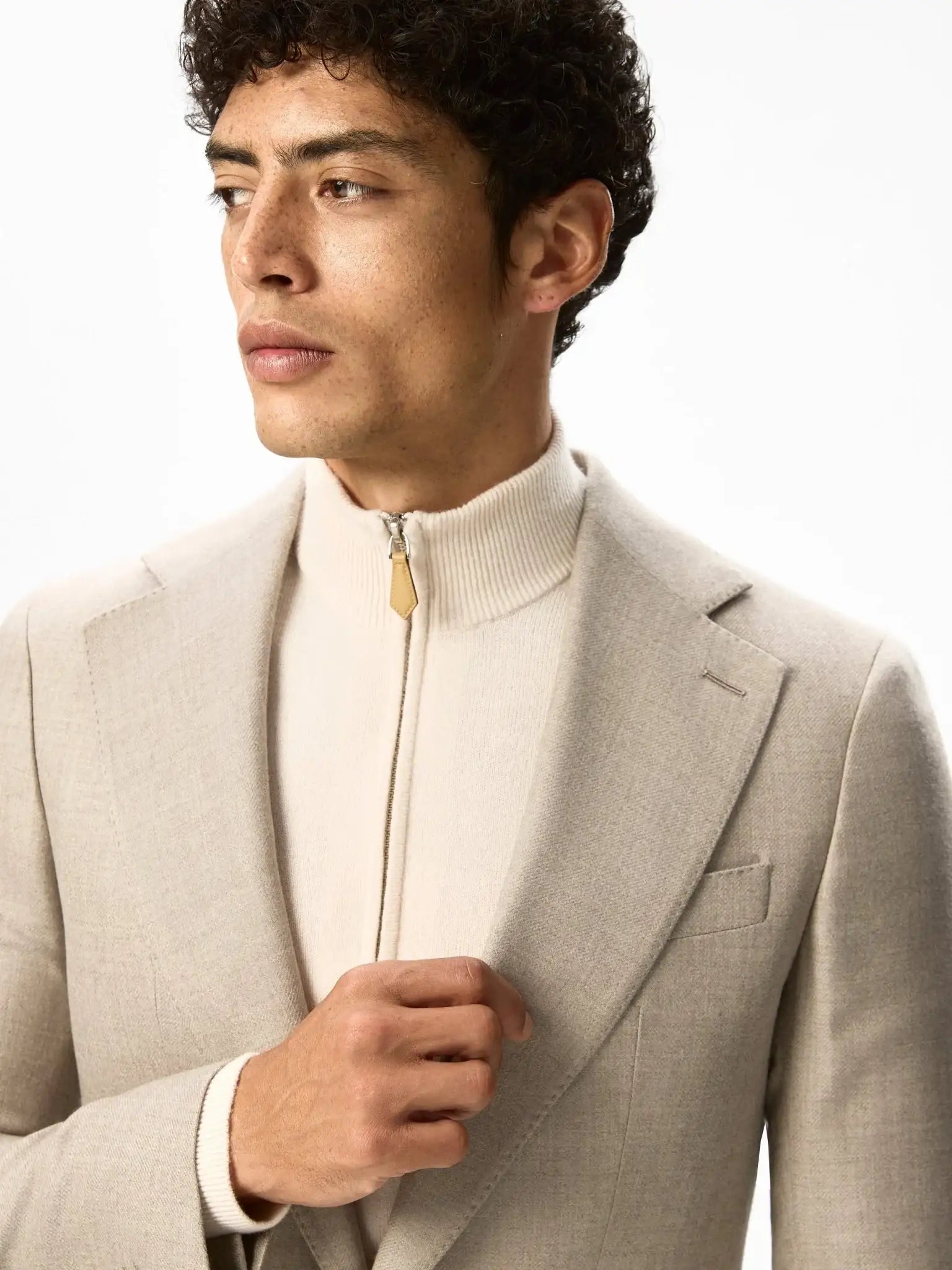 Beige jacket Vitale Barberis Canonico fabric