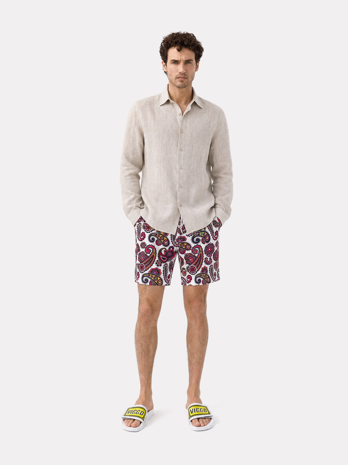 Pantaloni scurti de baie paisley multicolori