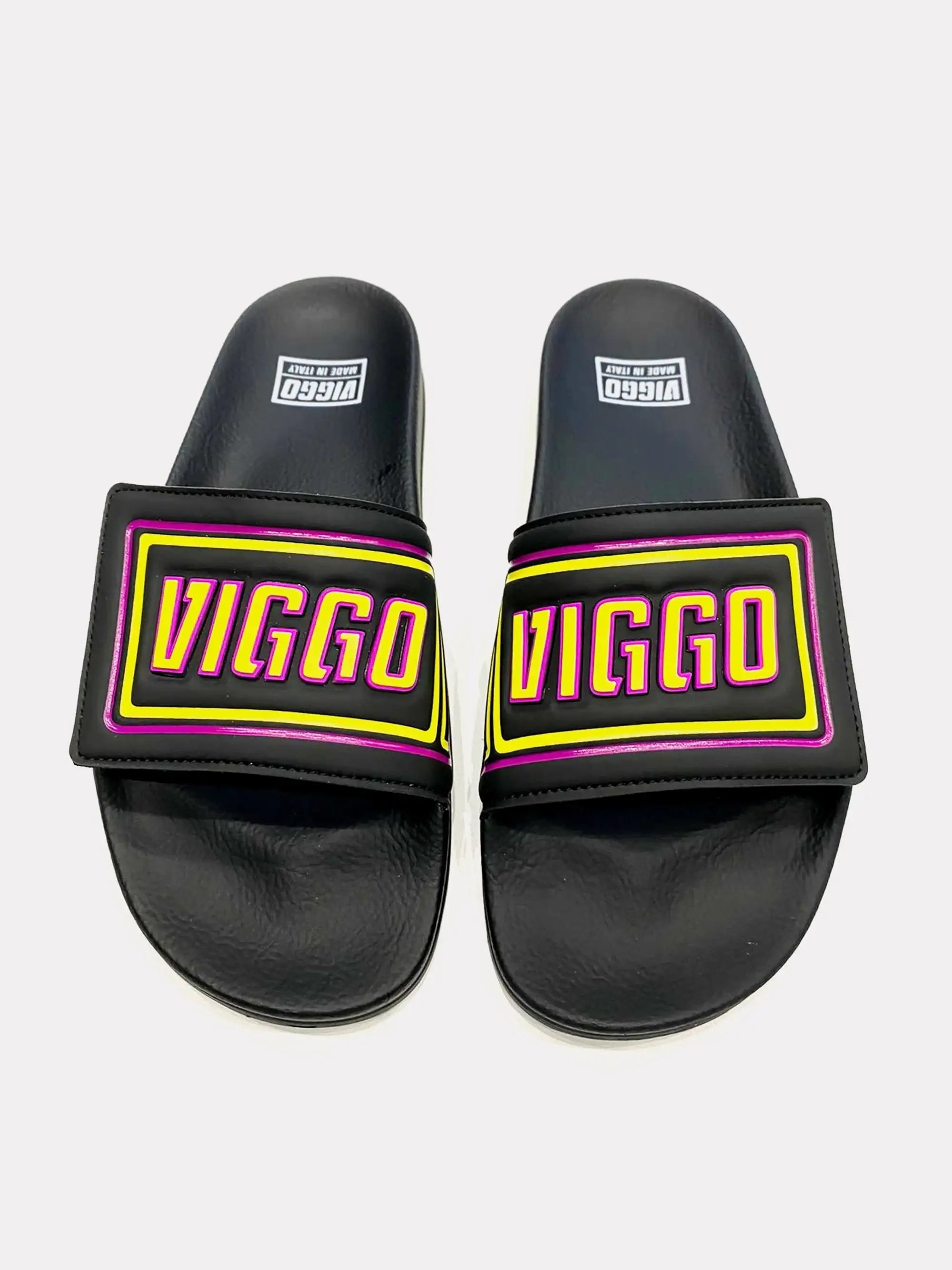 Flip flops with green adjustable velcro