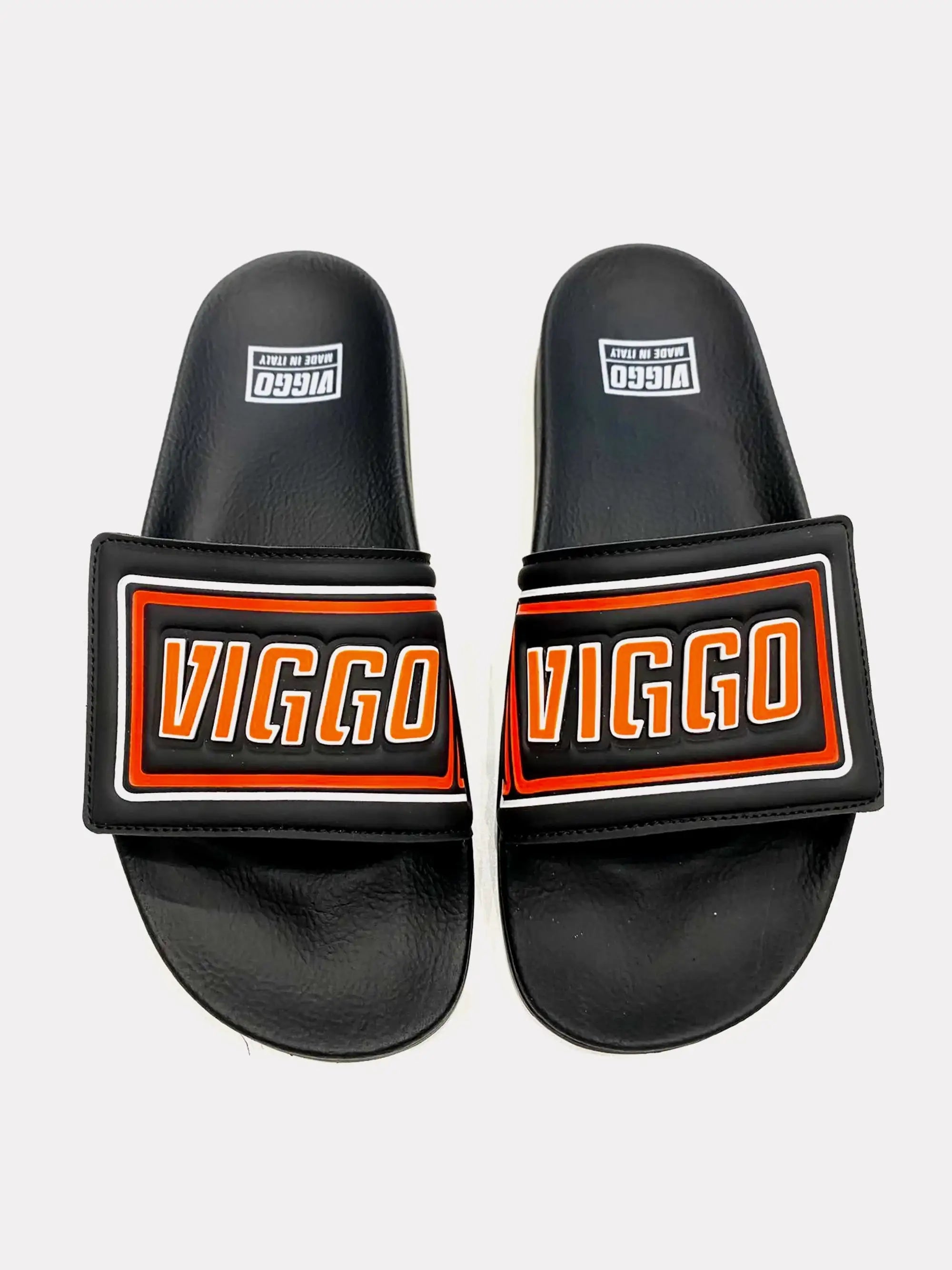 Flip flops with adjustable velcro orange