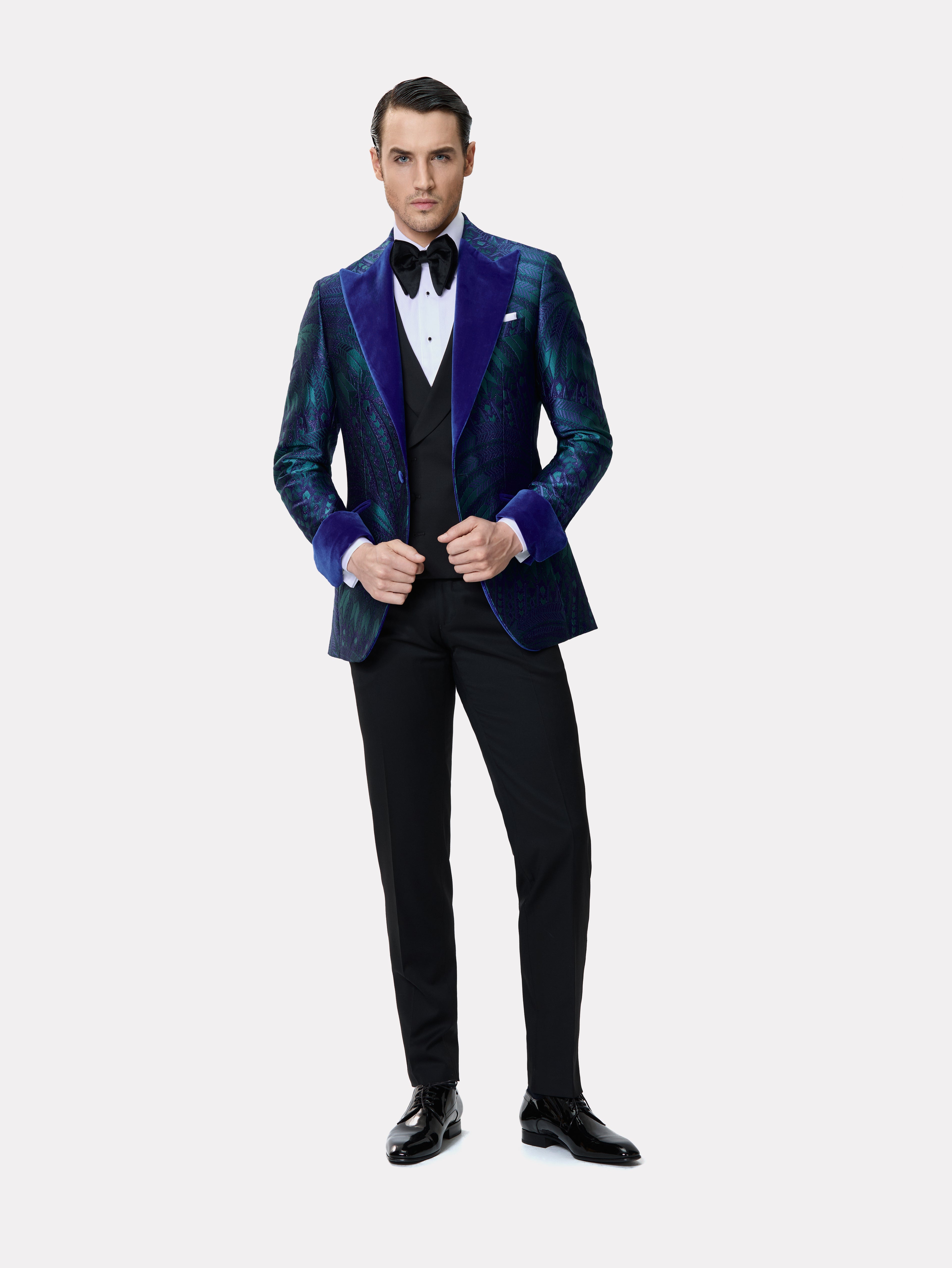 Sacou smoking made to measure albastru royal