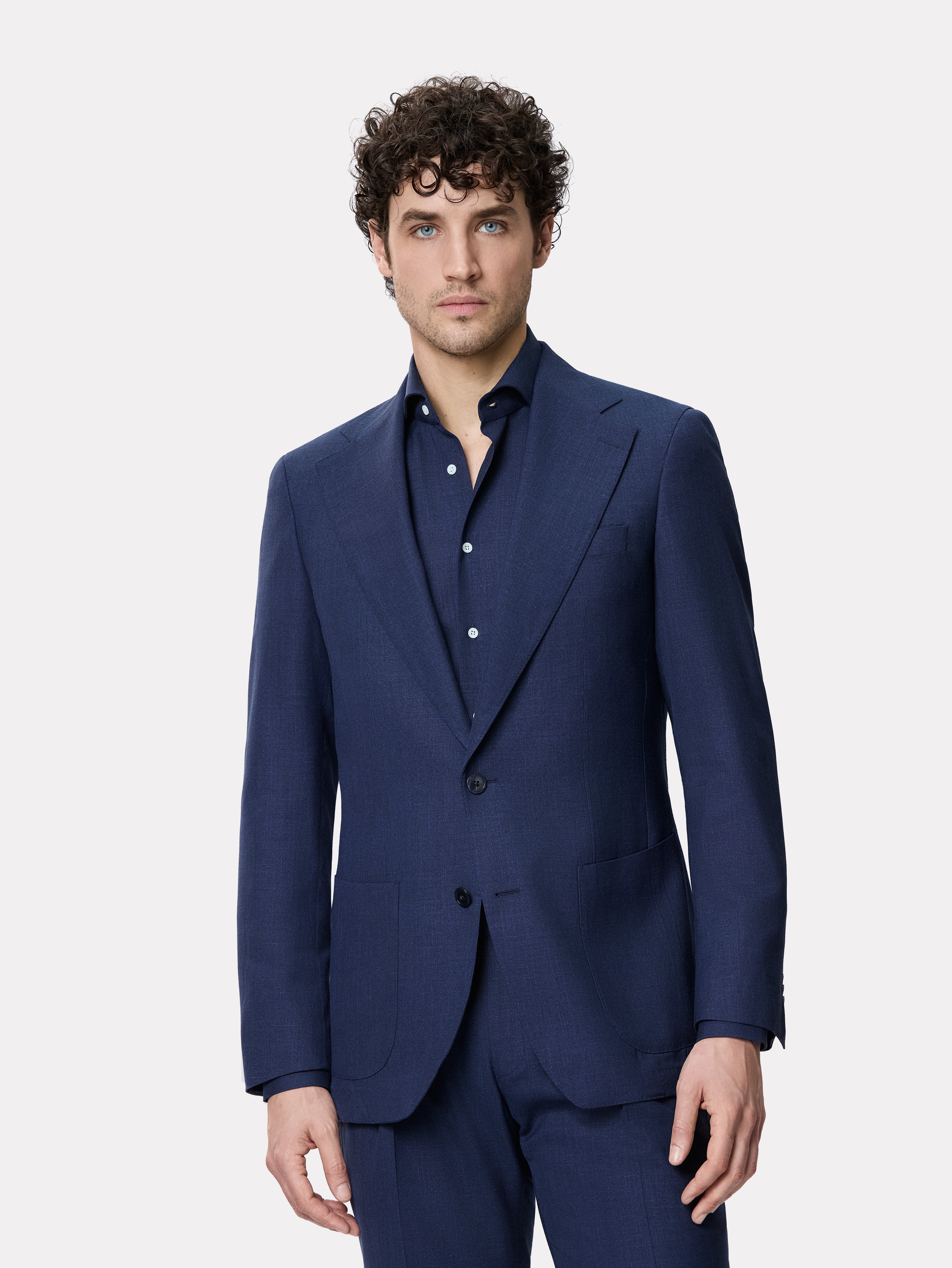 Loro Piana fabric suit, made to measure, navy blue
