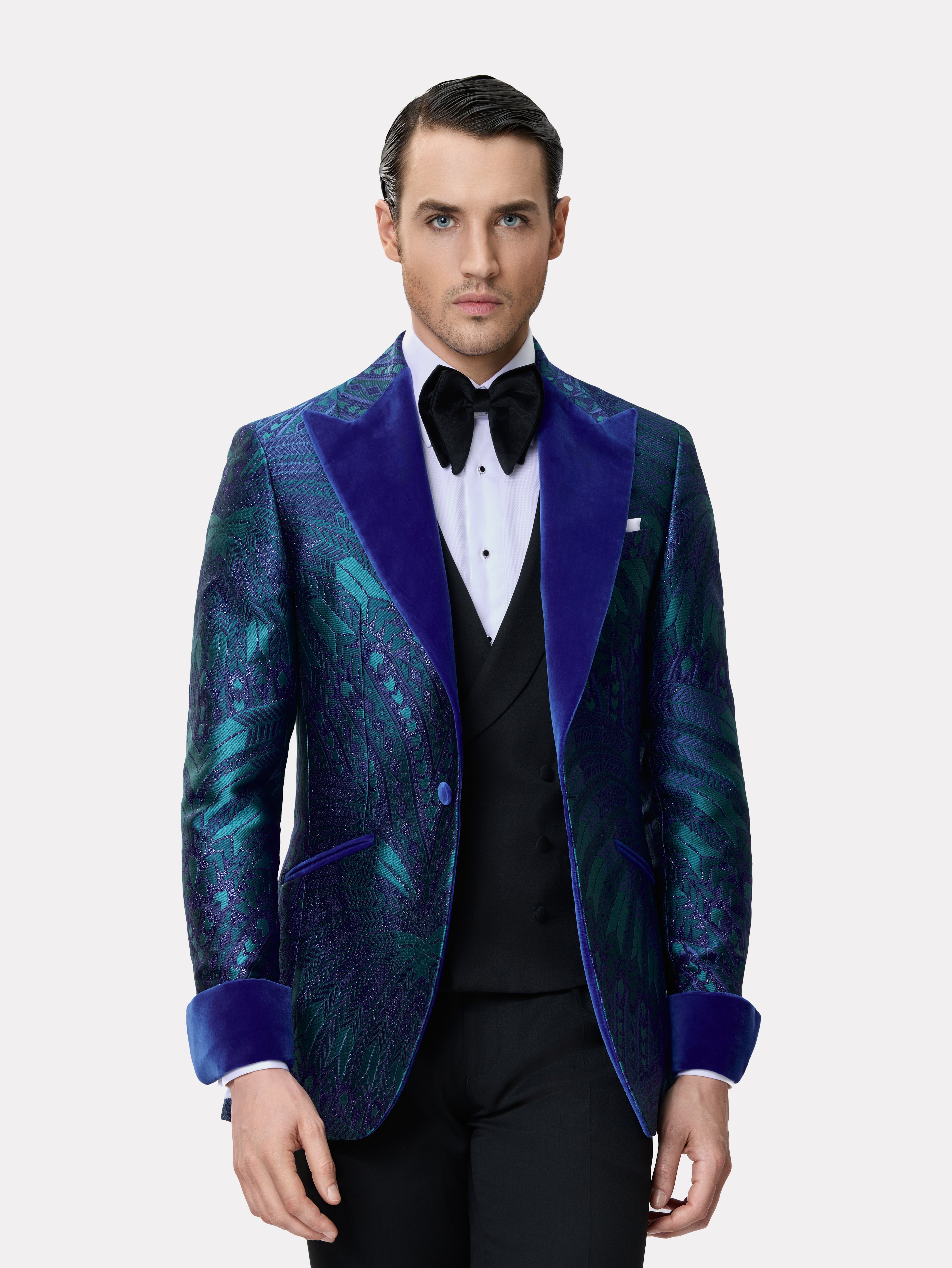 Sacou smoking made to measure albastru royal
