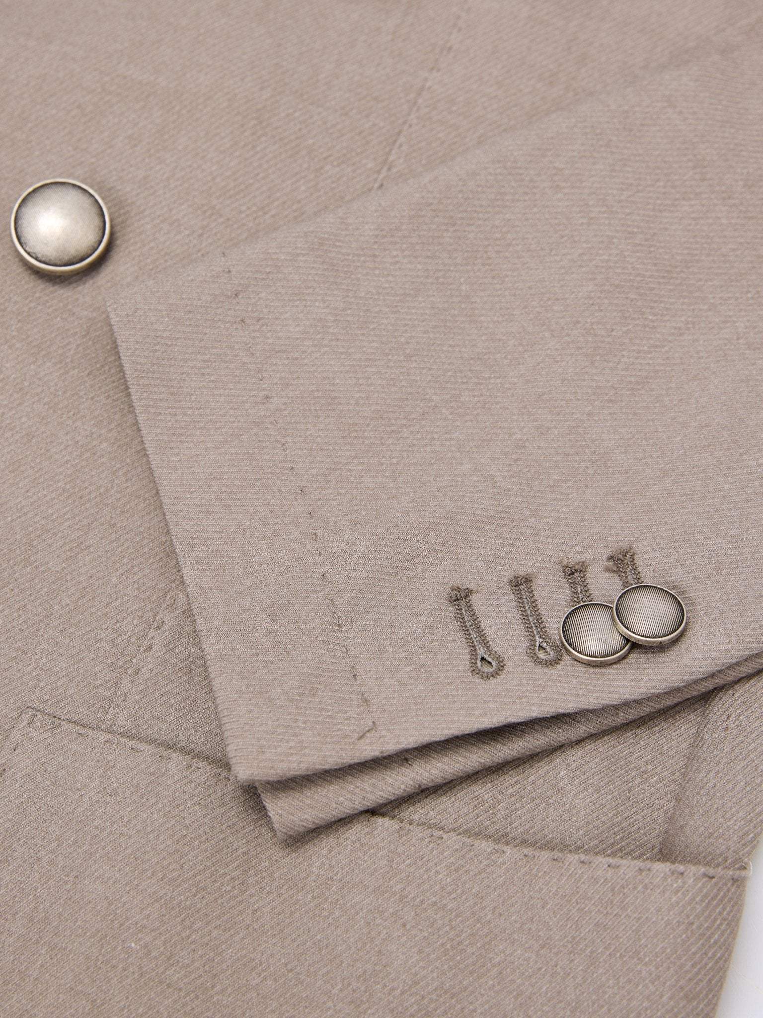 Beige double-breasted slim fit jacket