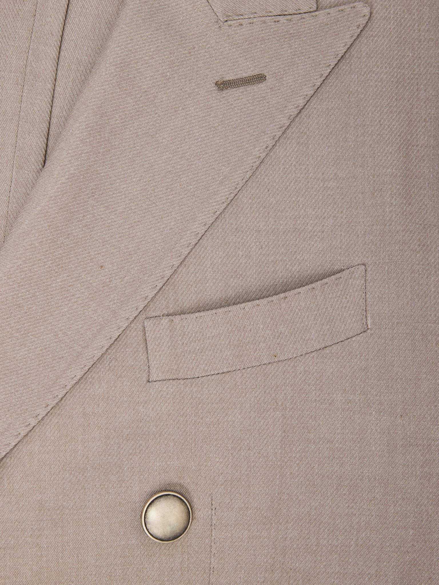 Beige double-breasted slim fit jacket
