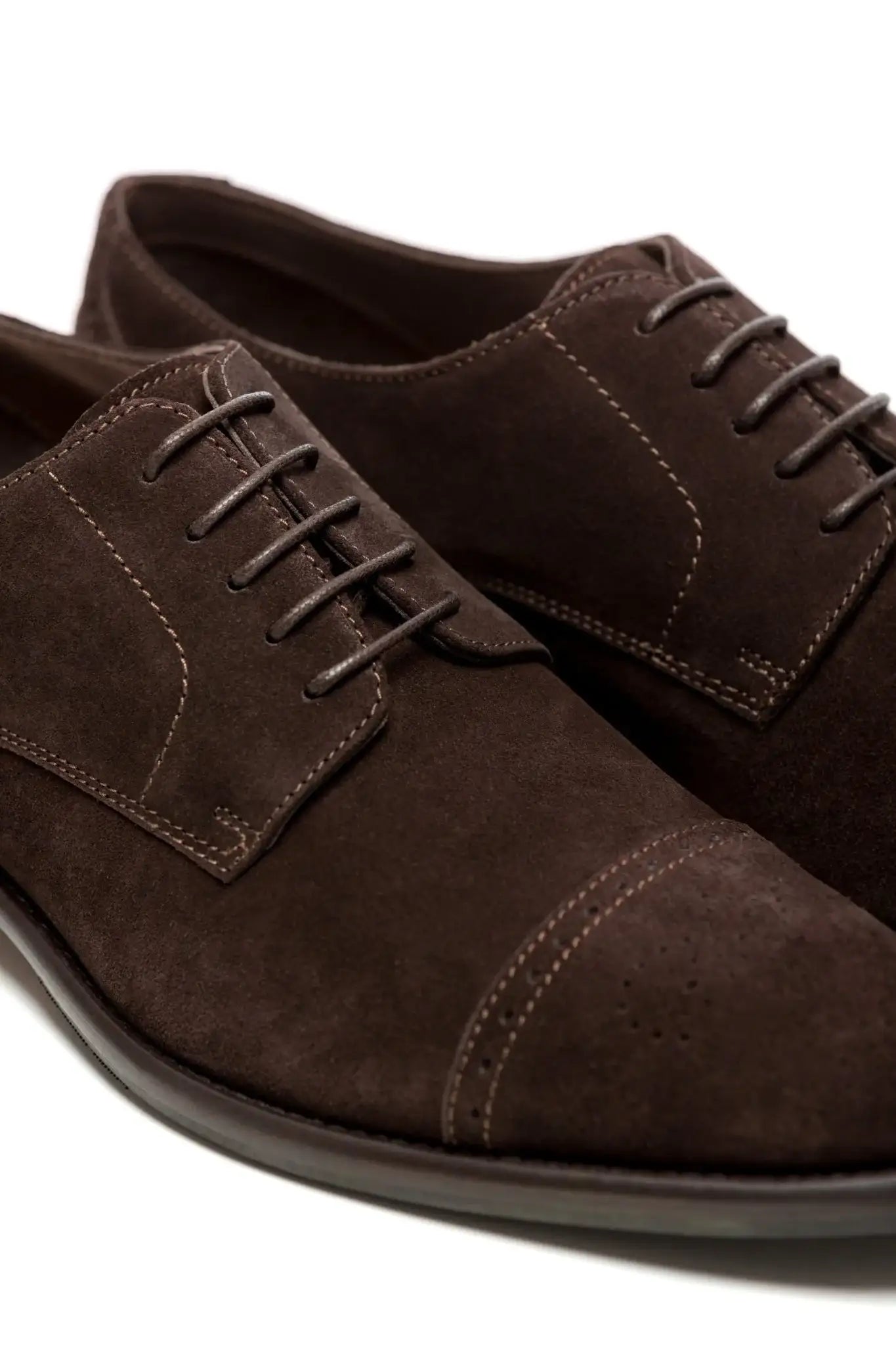 Brown Suede Derby Shoes