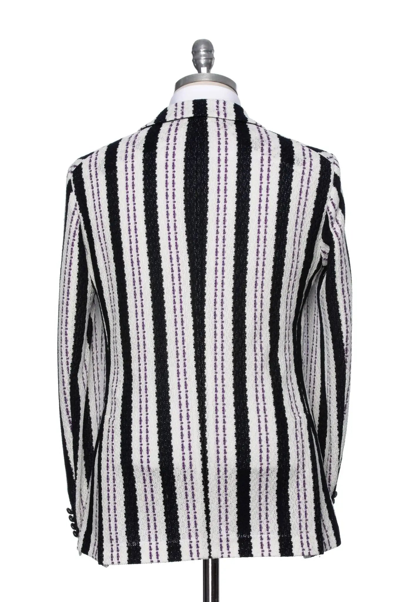 Sacou casual navy cu dungi, slim fit