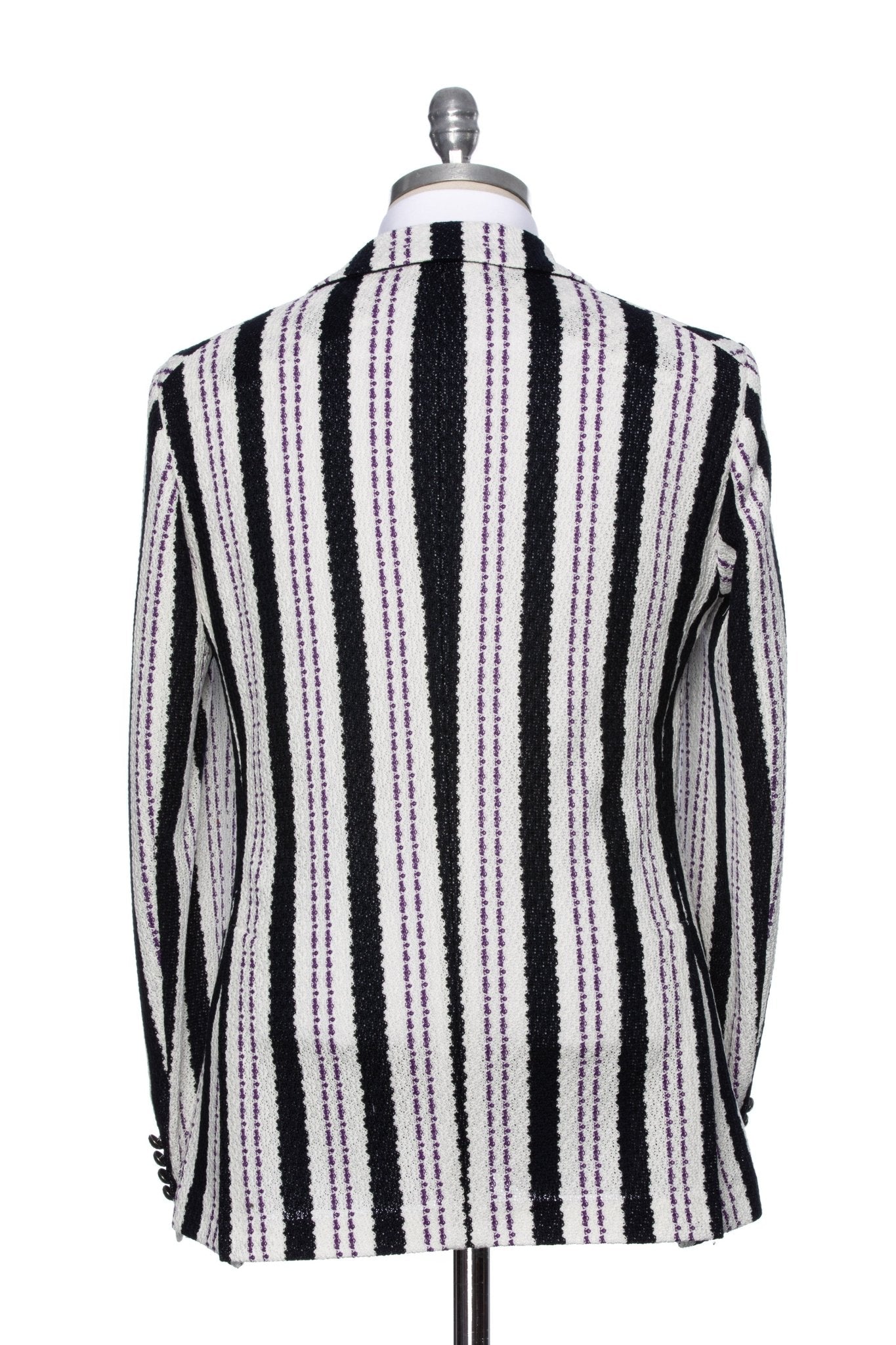 Sacou casual navy cu dungi, slim fit - Viggo