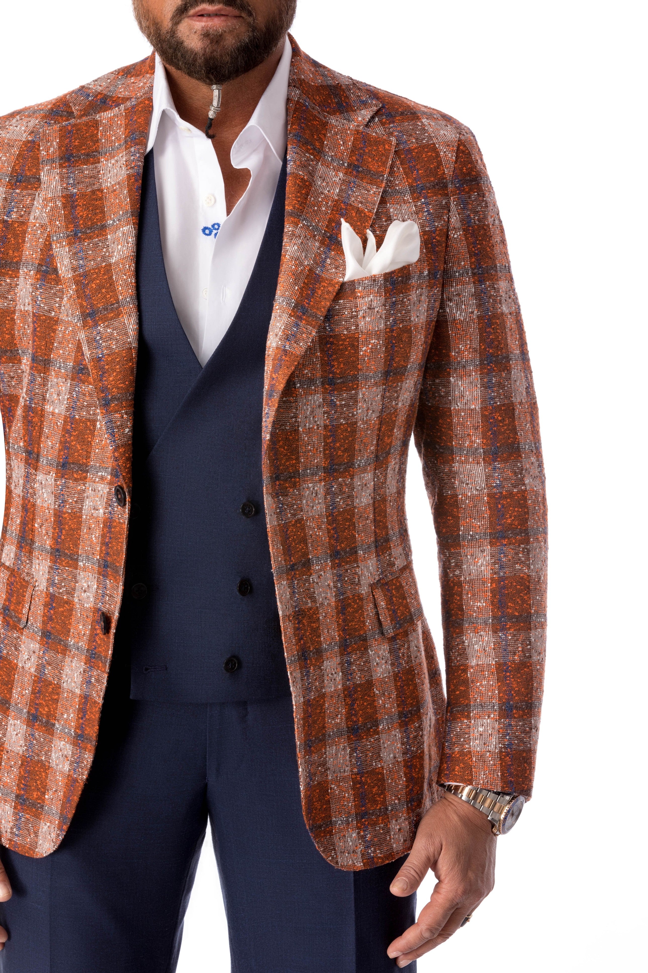 Casual checked jacket, tailored fit