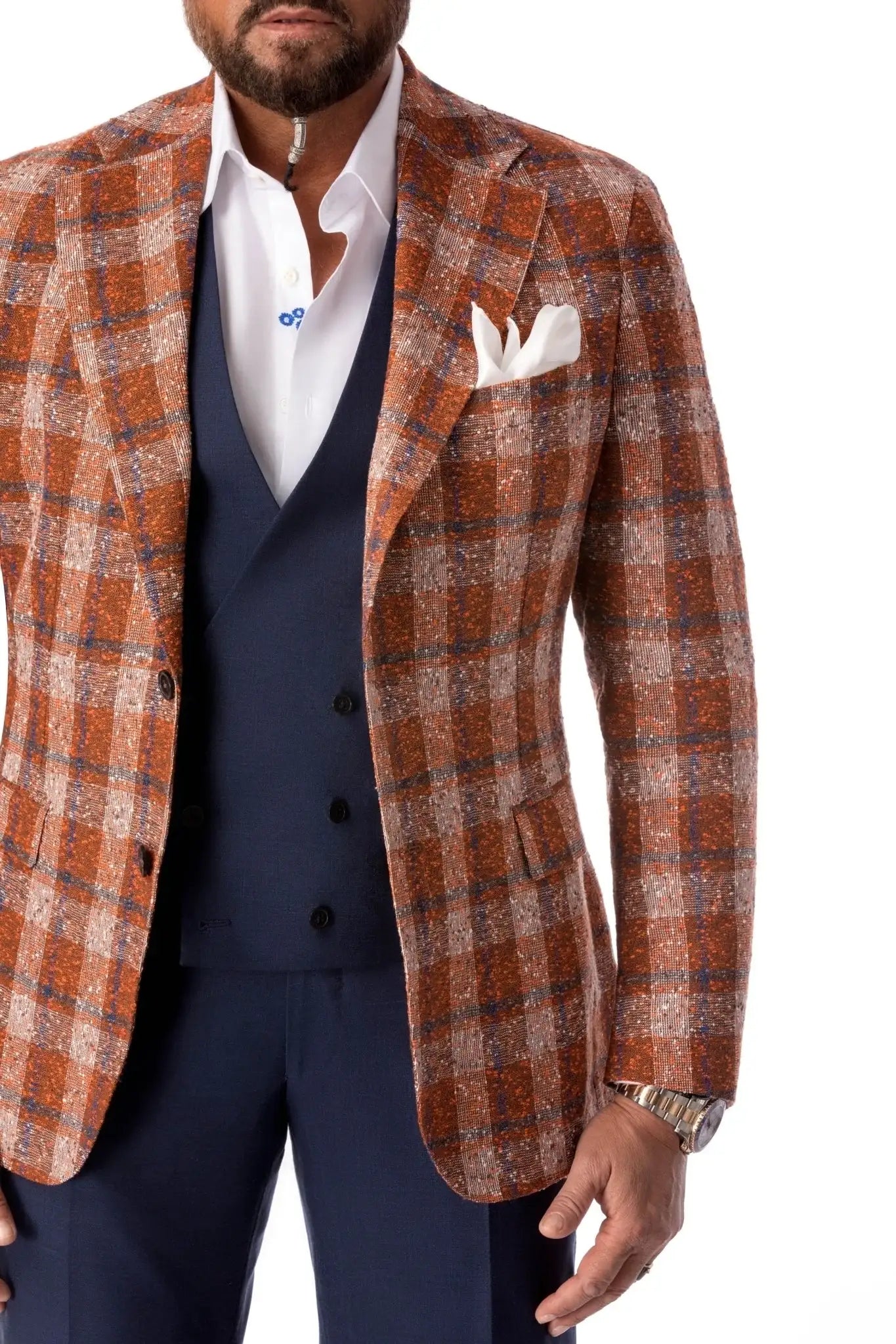 Sacou casual in carouri, tailored fit