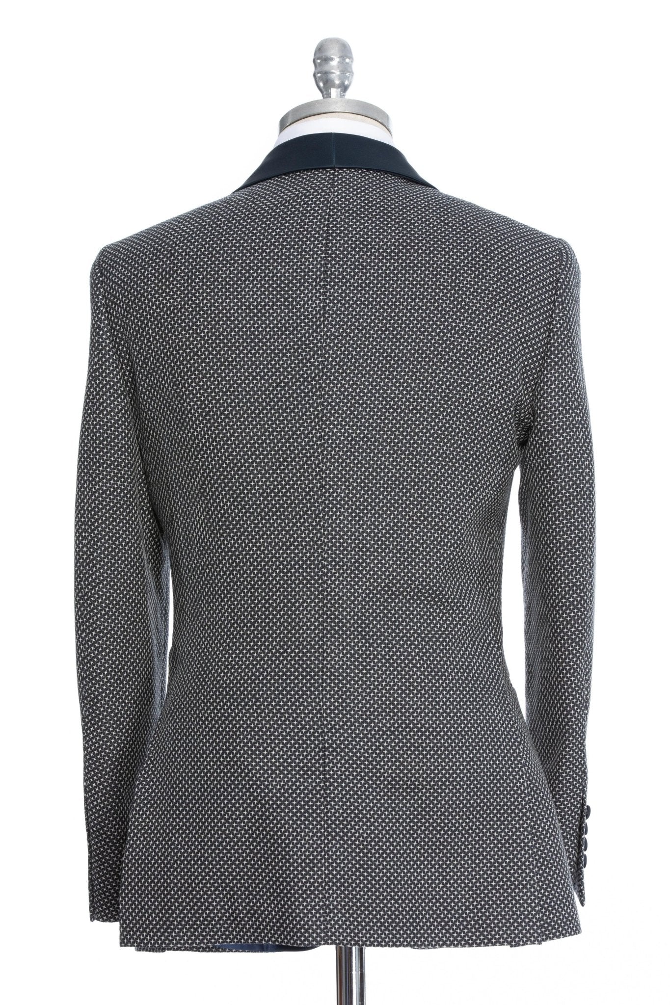 Sacou smoking bleumarin cu textura alba - Viggo