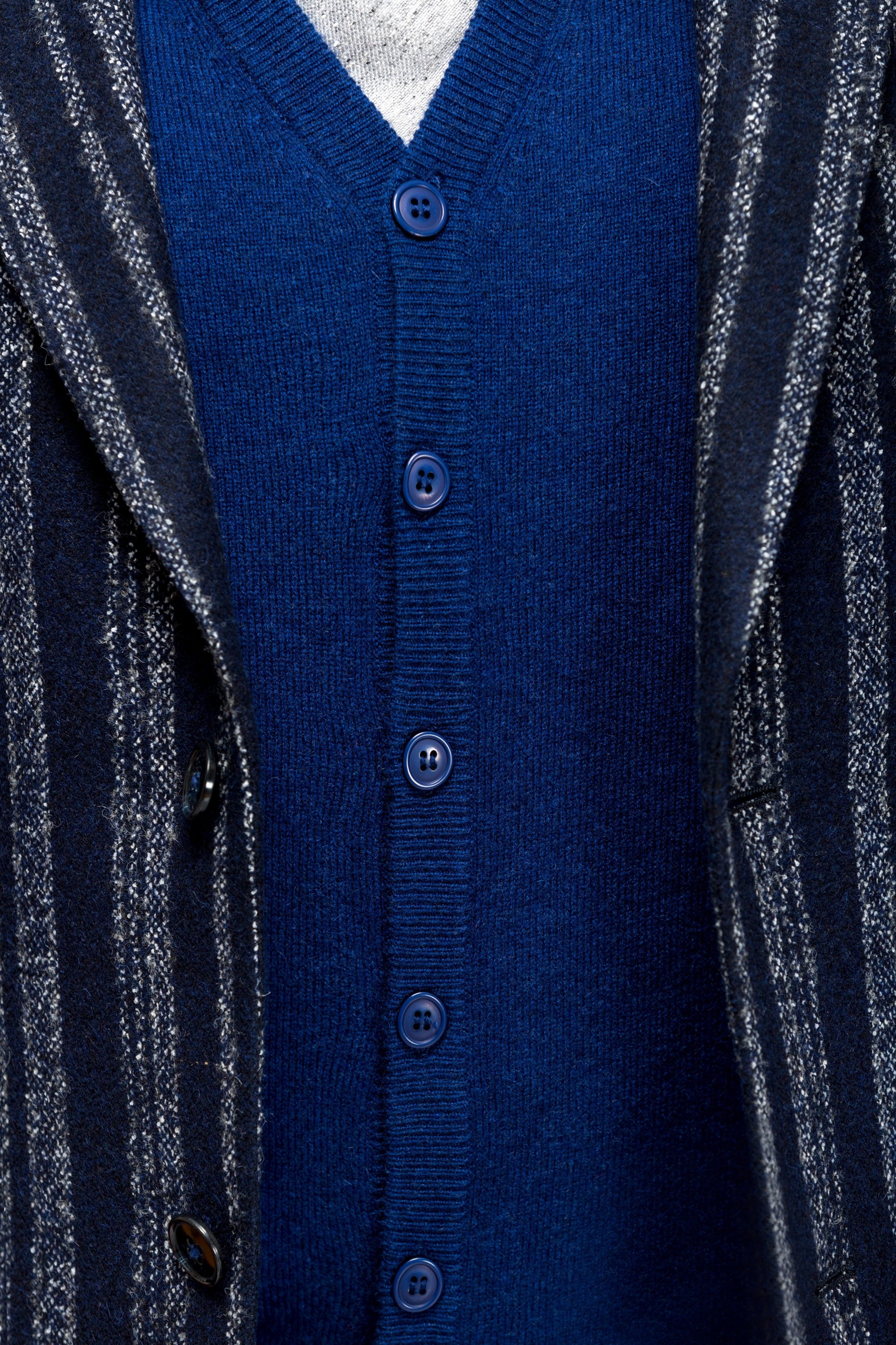 Sacou bleumarin cu dungi, slim fit