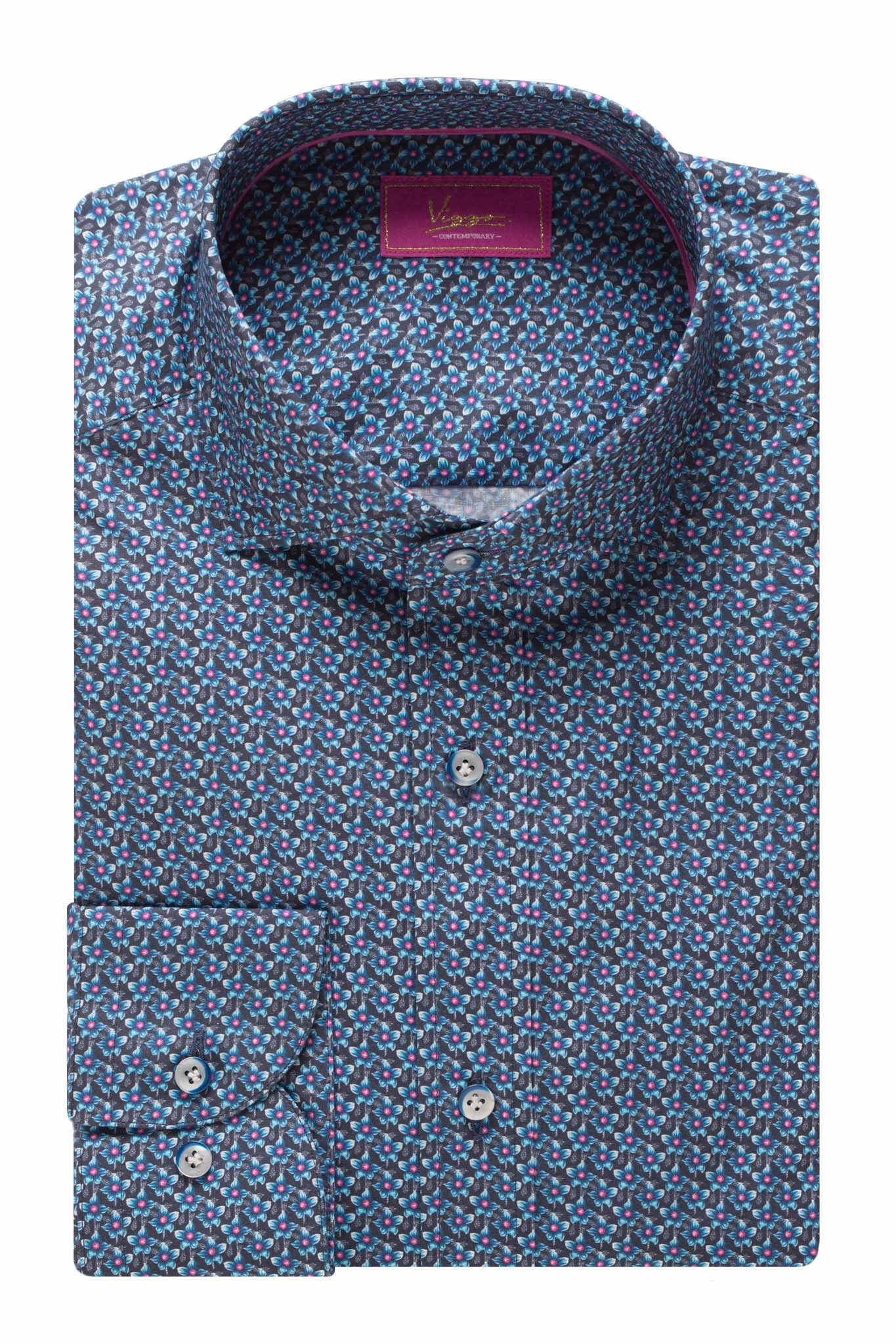 Blue Shirt With Popcorns