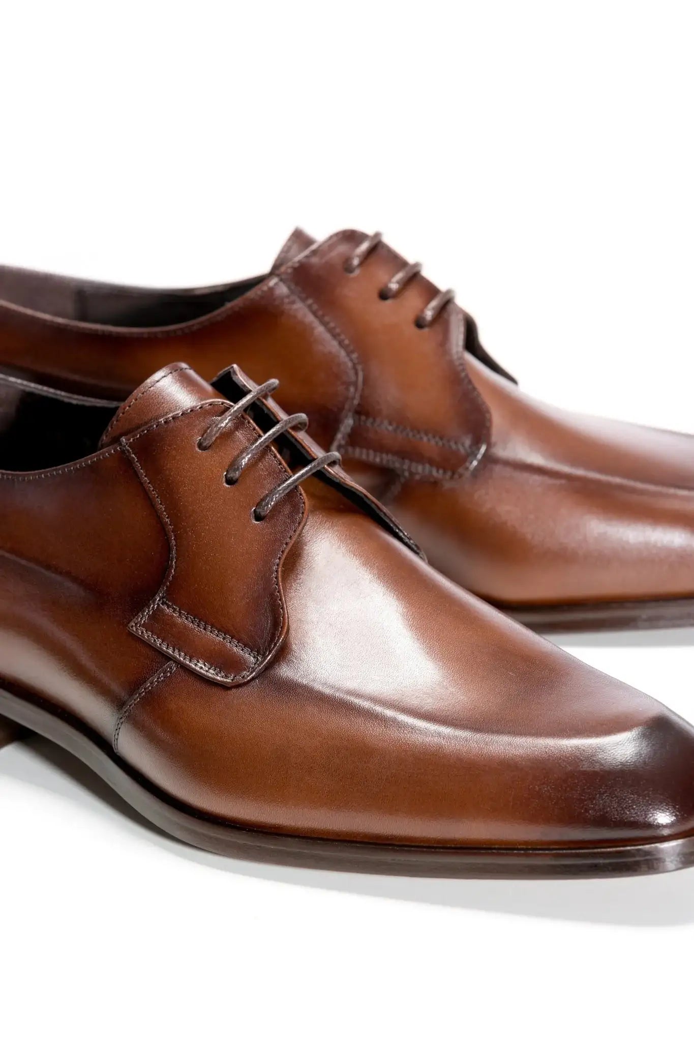 Brown Suit Shoes With Lace Up