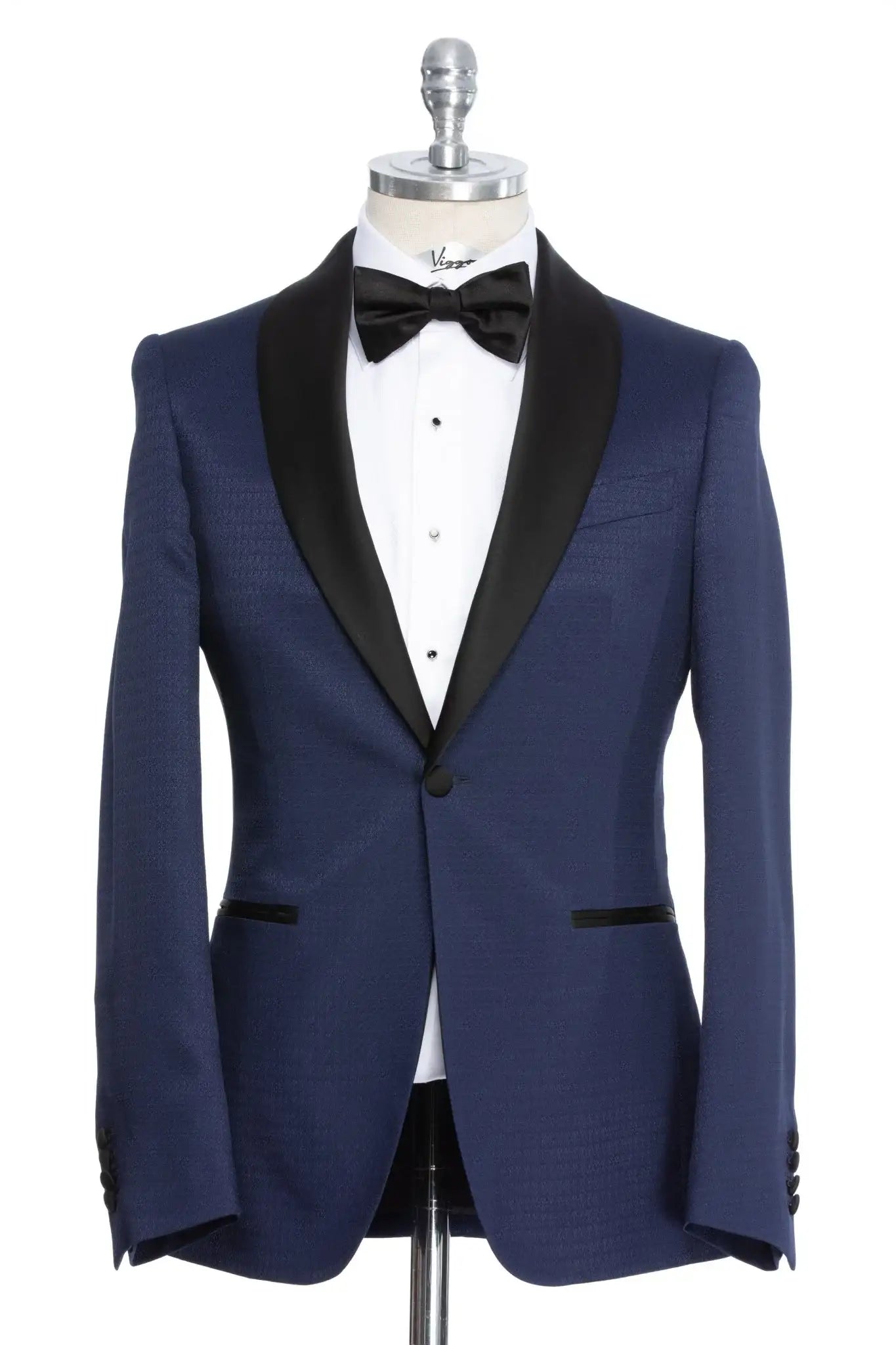 Sacou smoking bleumarin cu rever sal