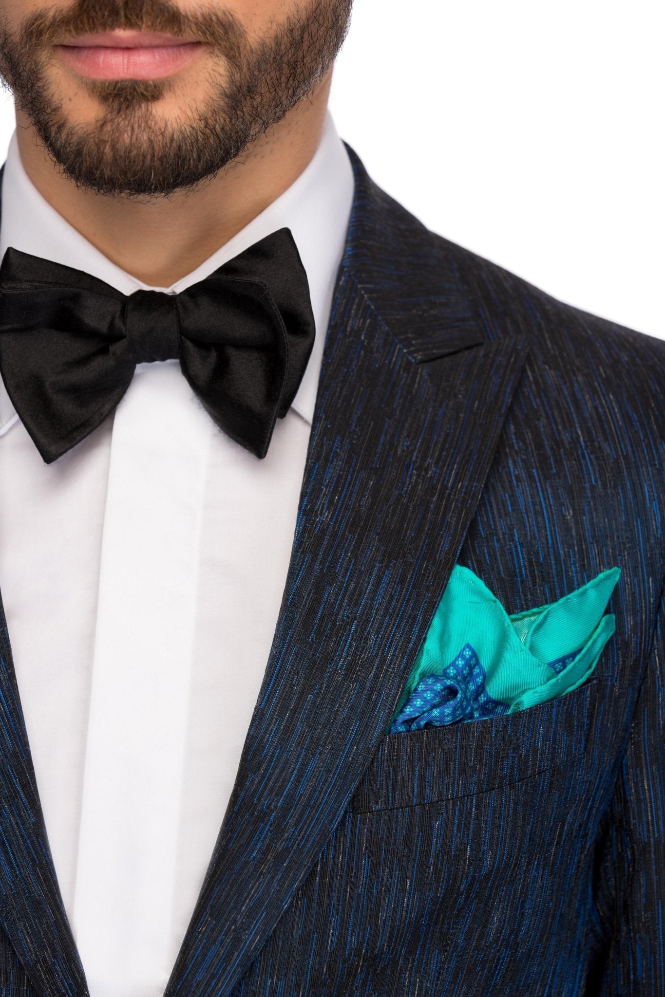 Sacou smoking albastru cu textura - Viggo