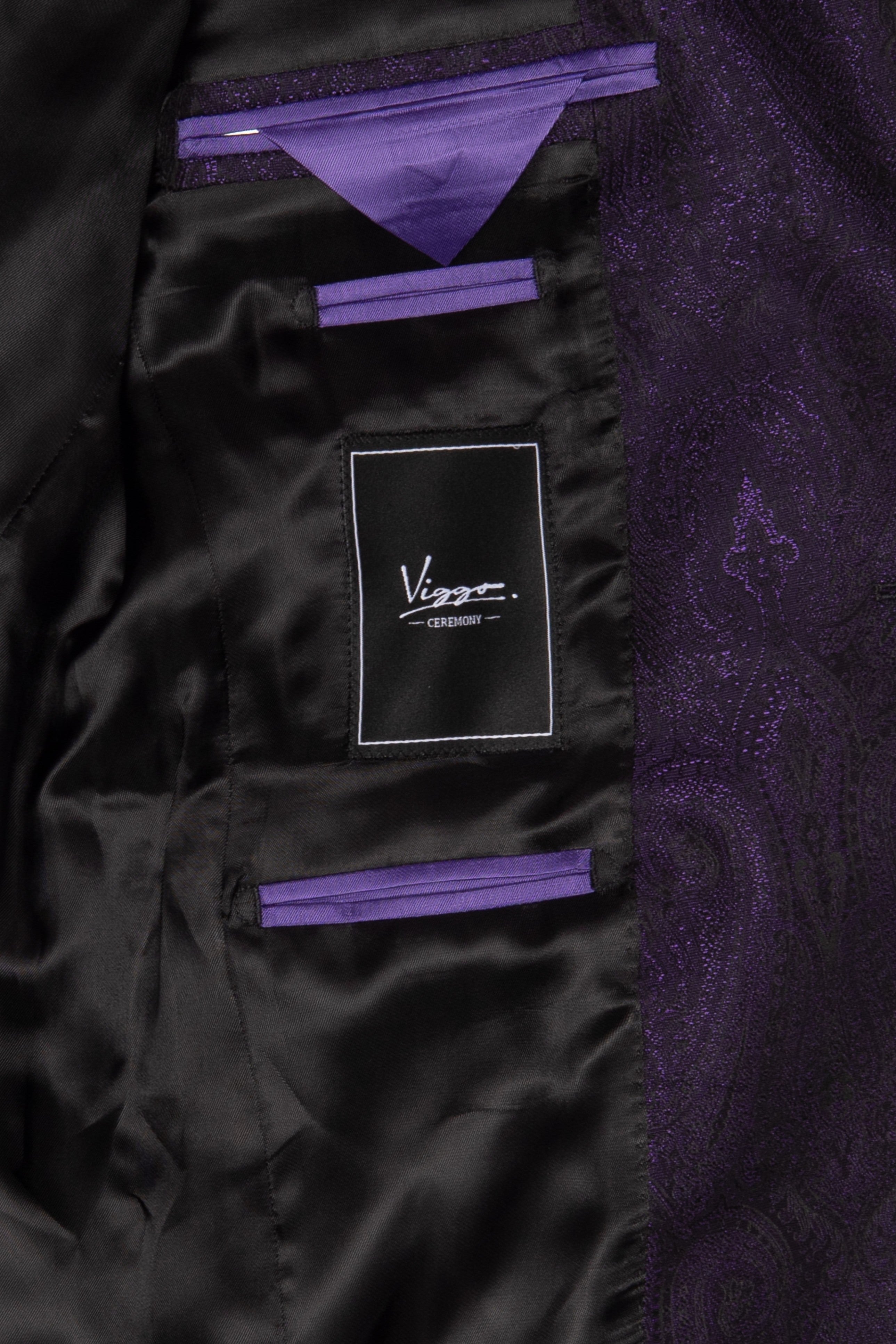 Sacou smoking jaquard paisley mauve