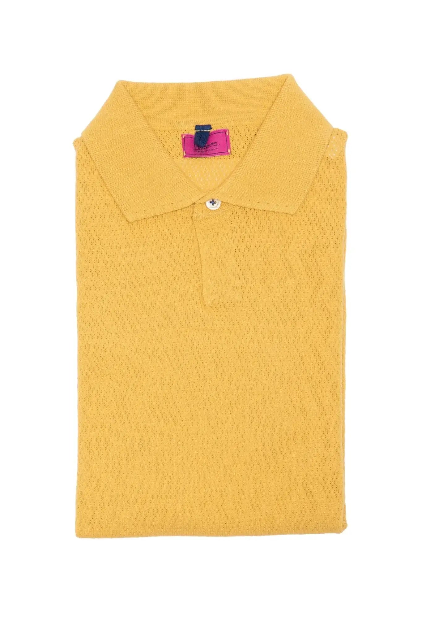 Yellow Casual T-Shirt With Polo Collar