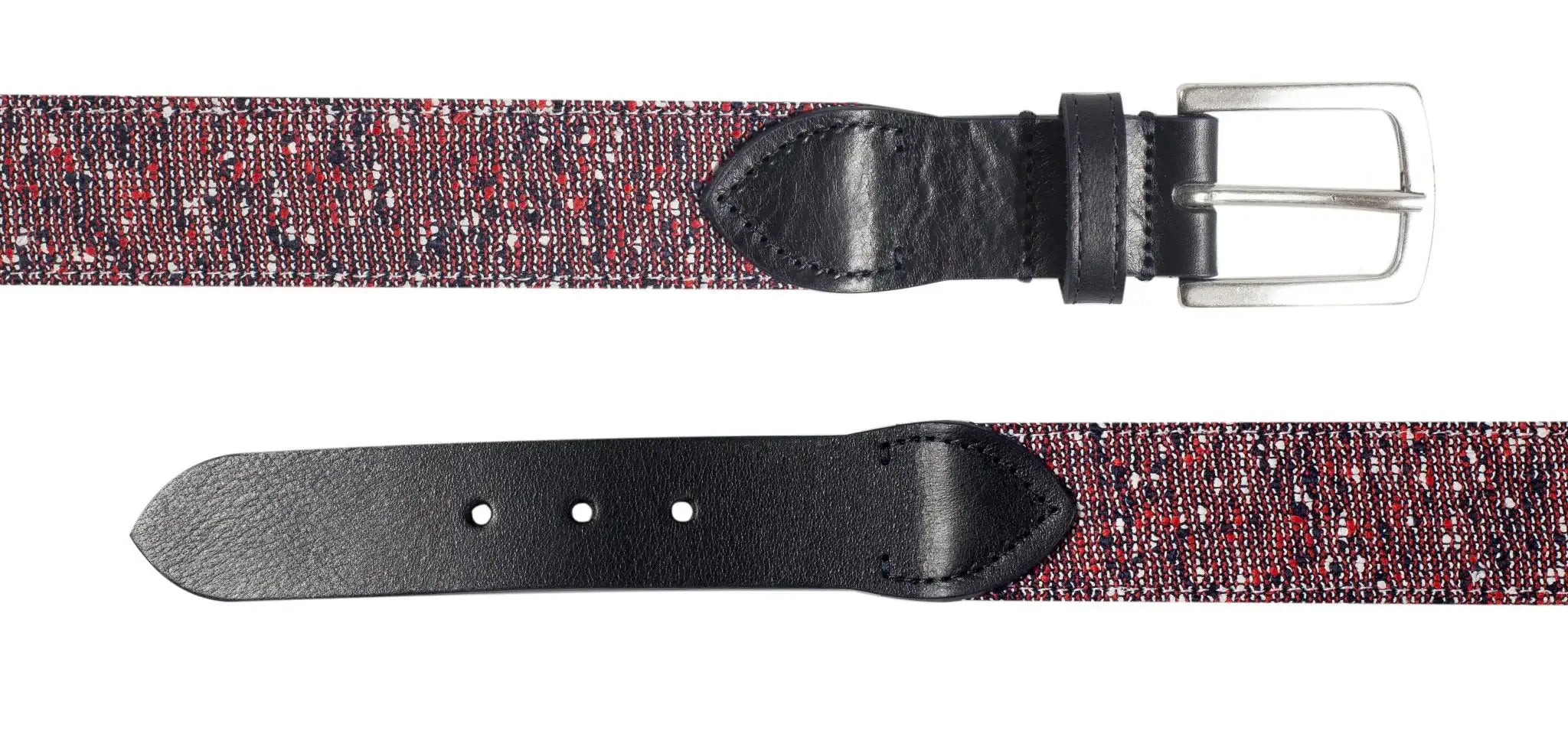 Navy Blue With Red Textured Belt
