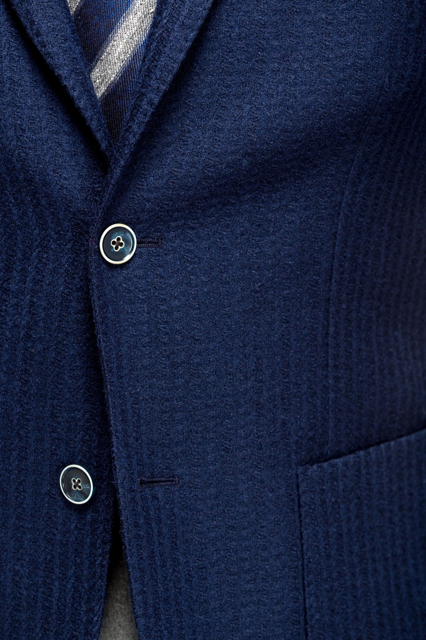 Sacou bleumarin texturat fin, slim fit - Viggo