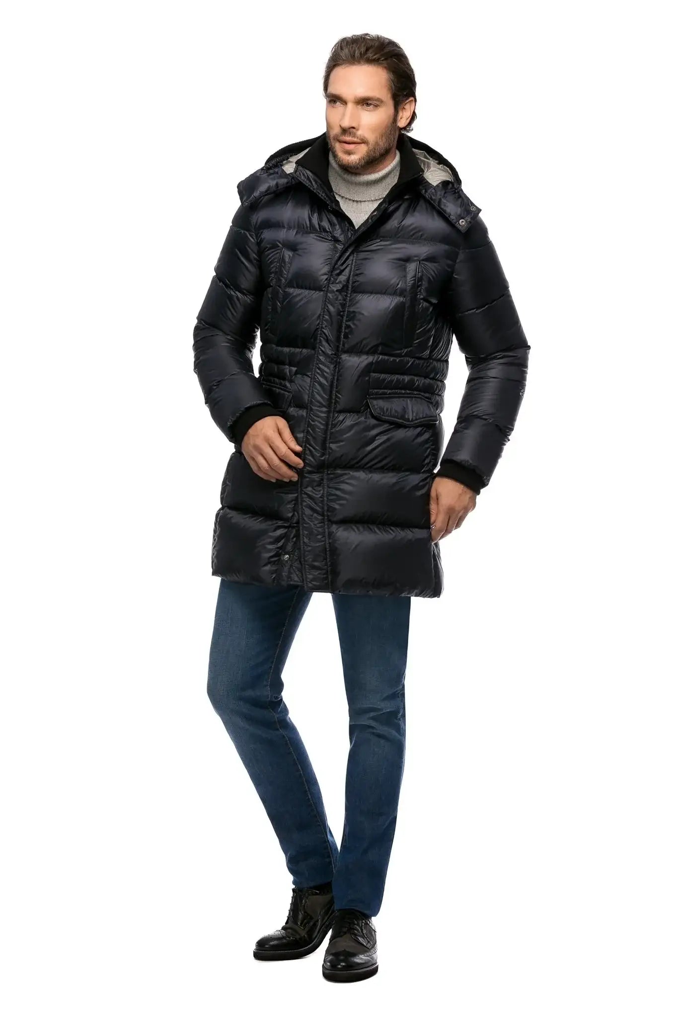 Long goose down jacket