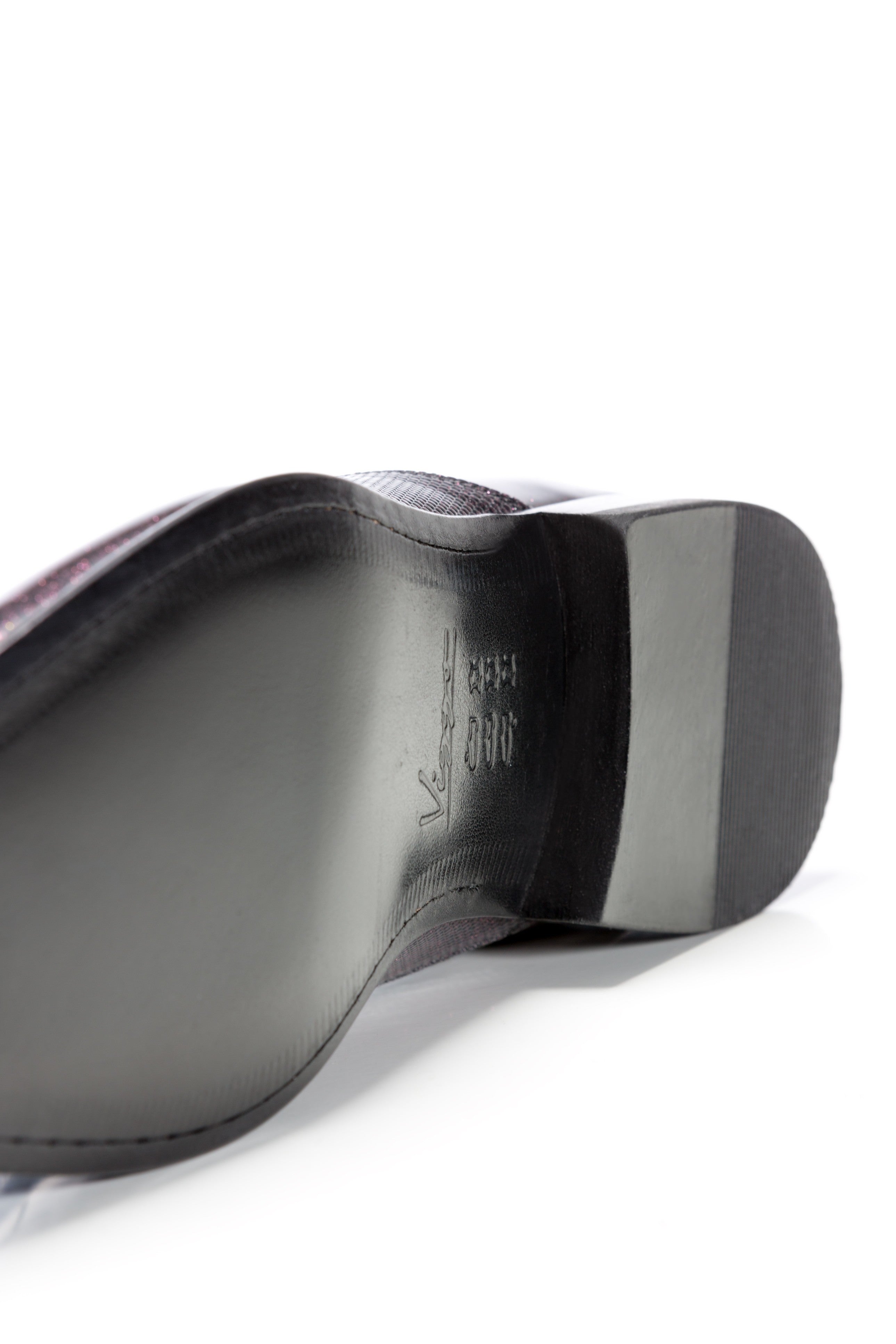 Pantofi Bordo Smoking Glitter