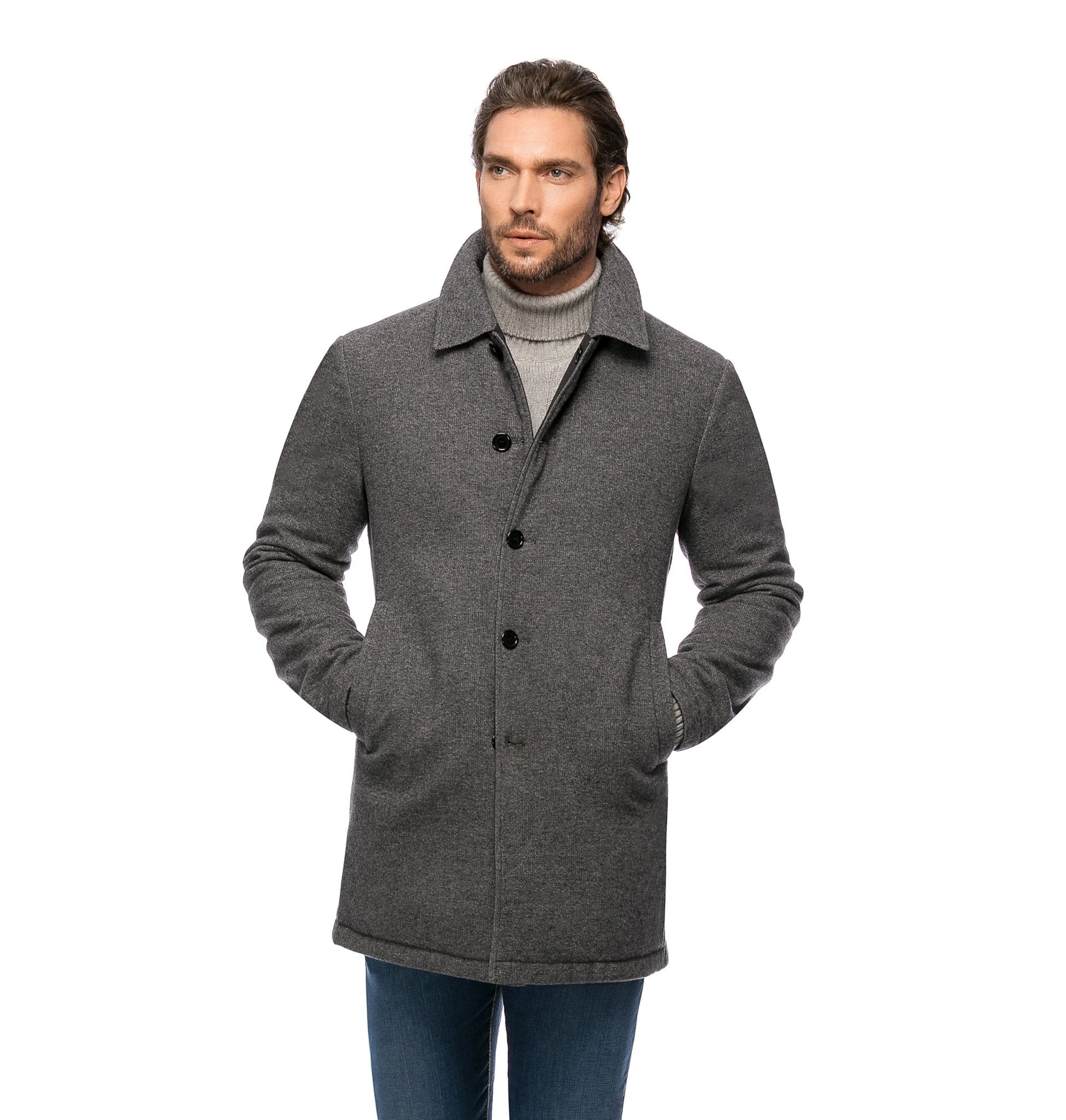 Palton Cu Fata Dubla Gri - Viggo