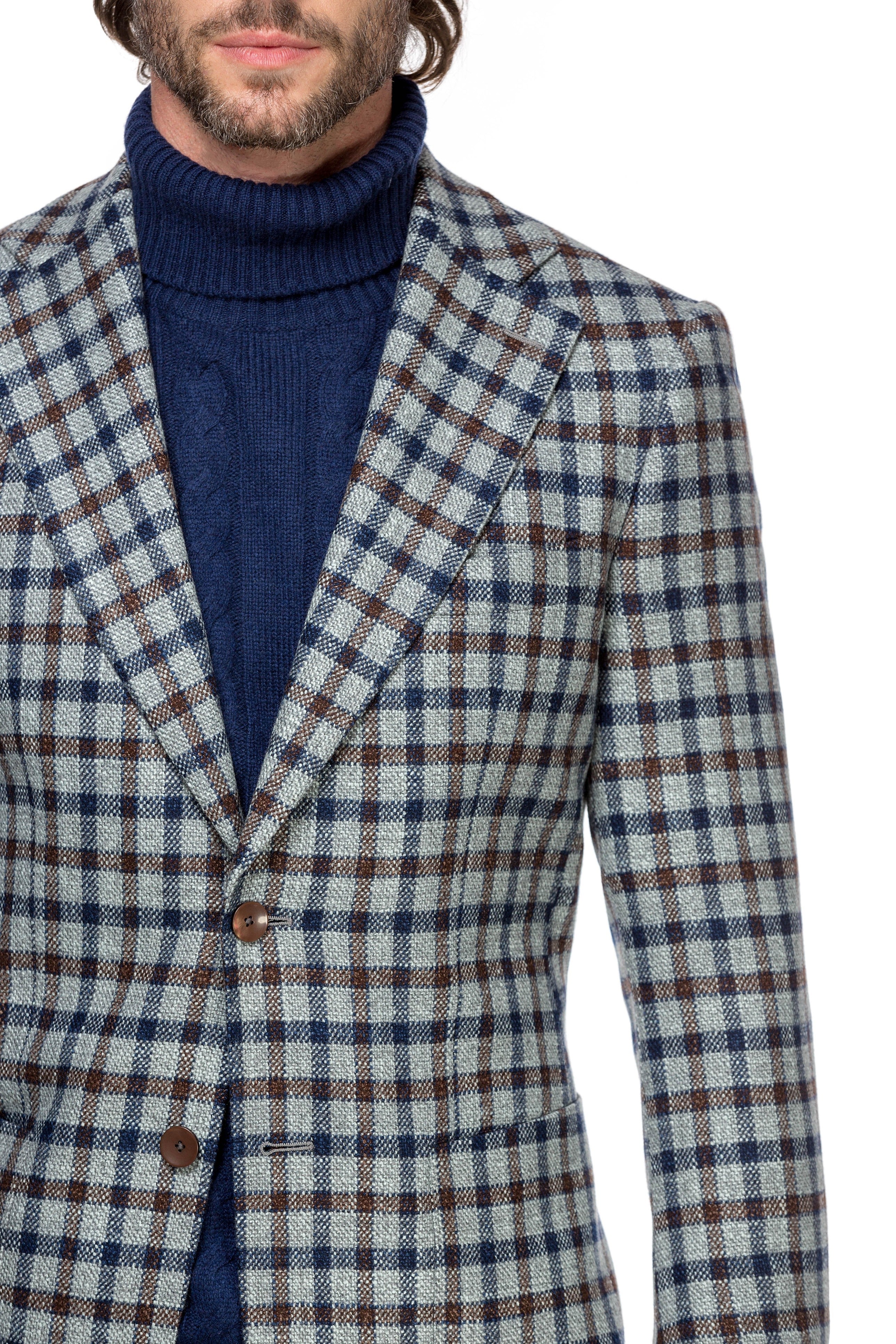 Sacou blue in carouri slim fit