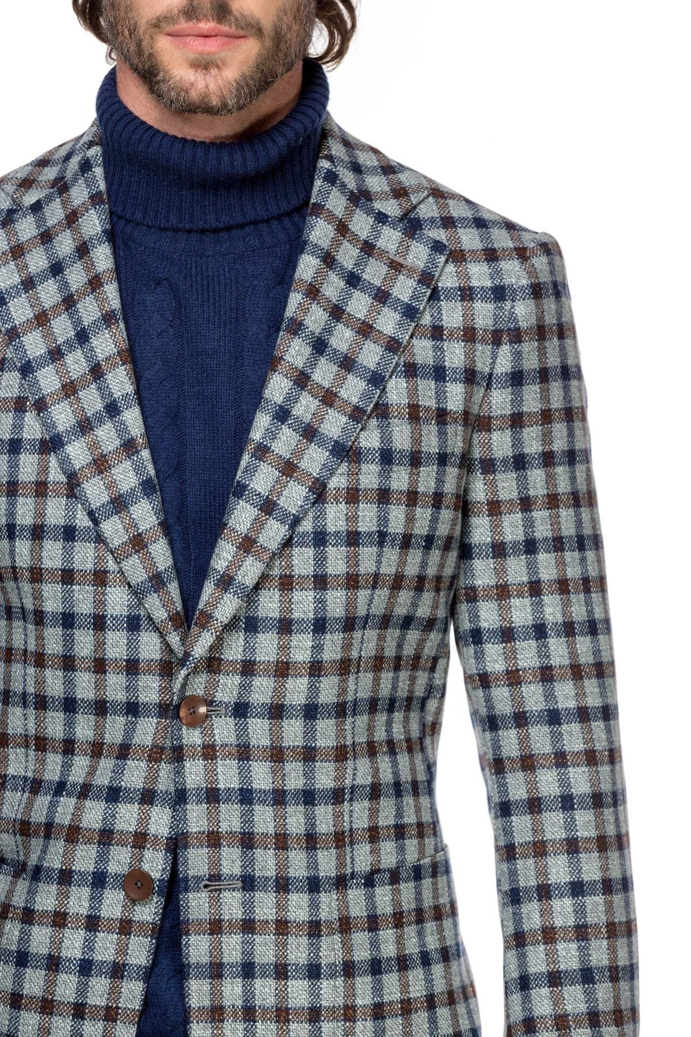 Sacou blue in carouri slim fit