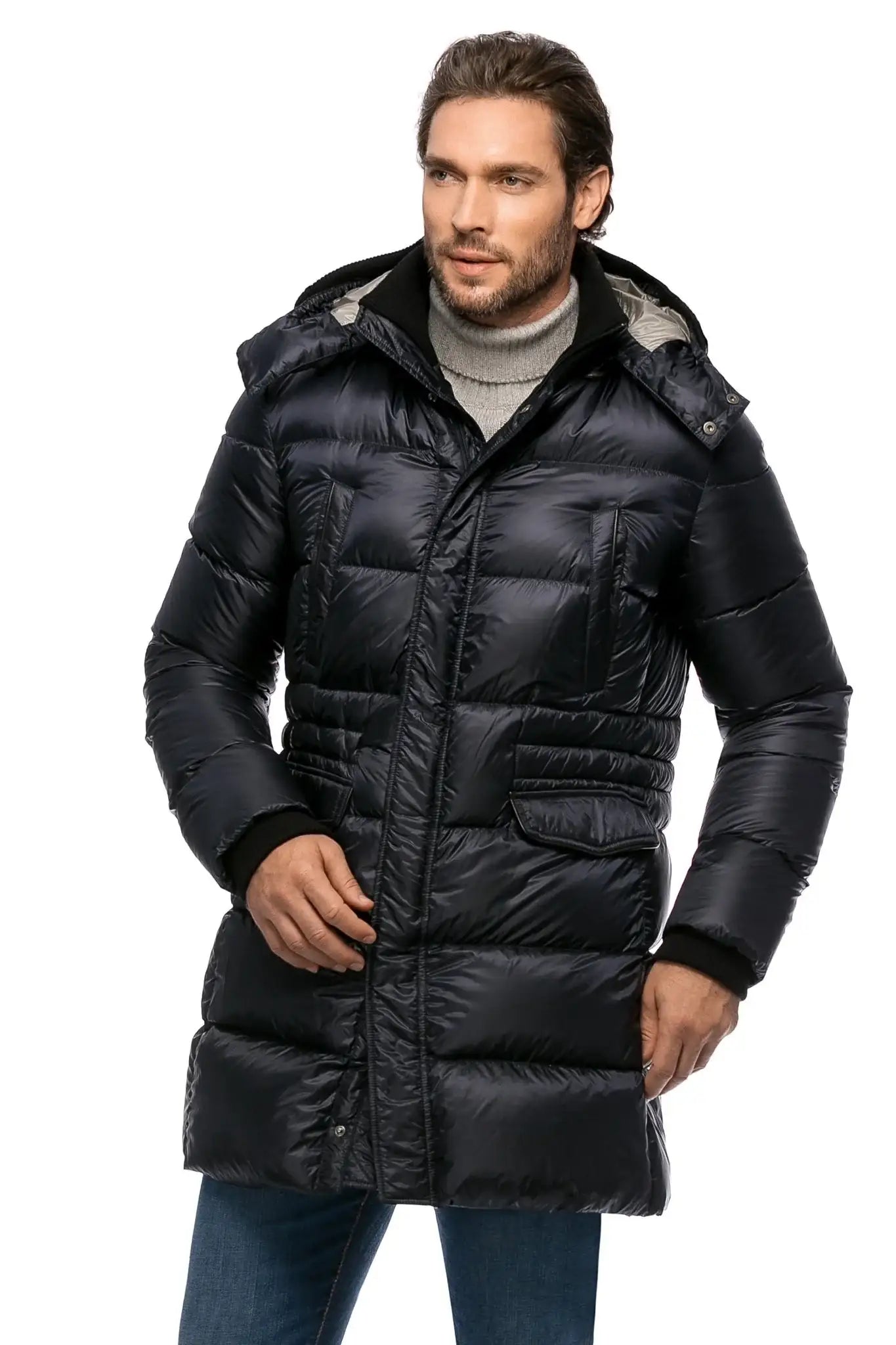 Long goose down jacket