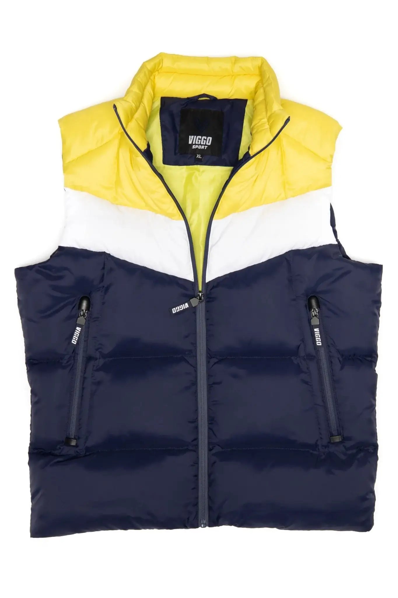 Navy Sport Vest With White And Yellow